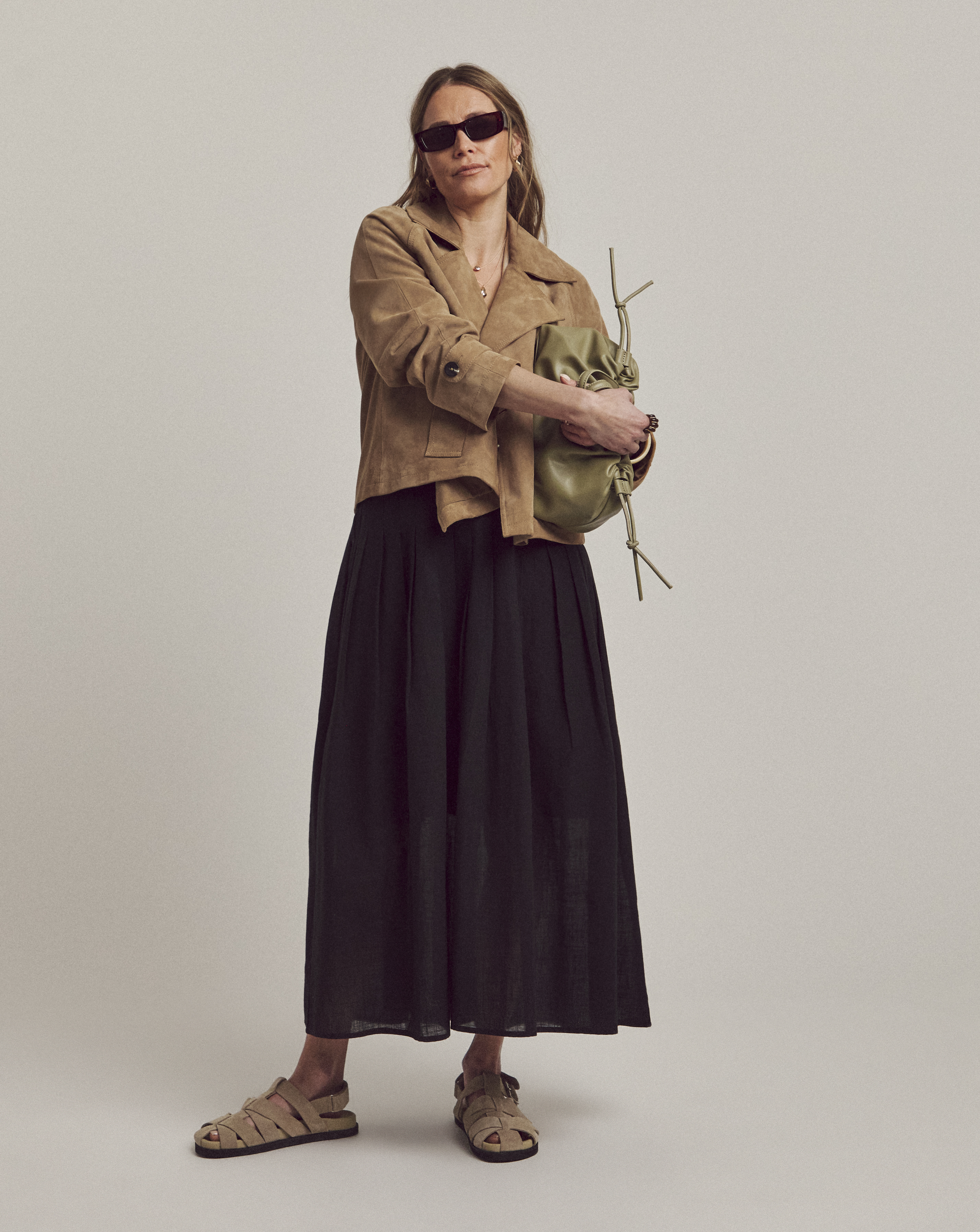 Anthology Pleat Tuck Midi Skirt