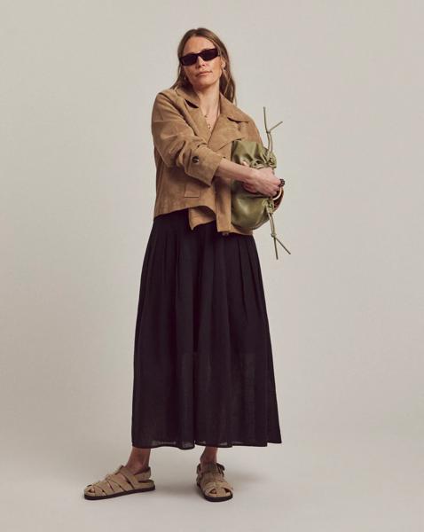 Anthology Pleat Tuck Midi Skirt