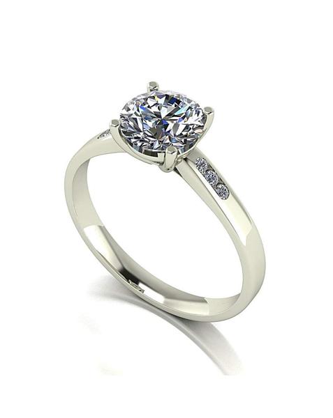 9ct White Gold Moissanite Ring