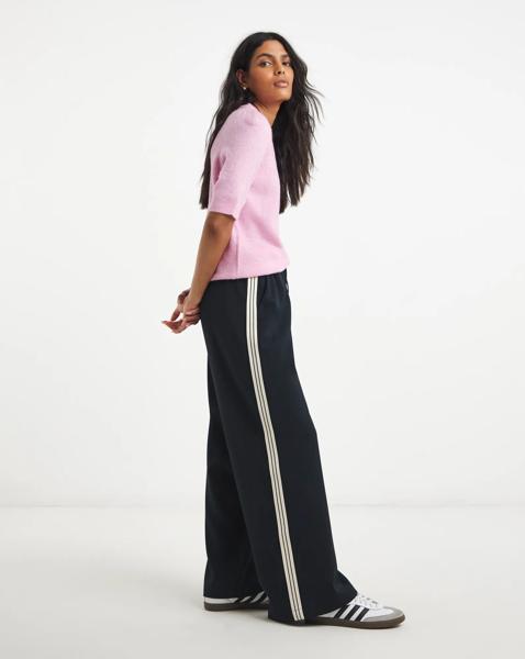 Simply Be Navy Side Stripe Wide Trouser