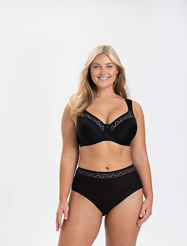 Miss Mary Breeze Wired Bra Black - 46B - Underwired Tencel Lyocell Blend