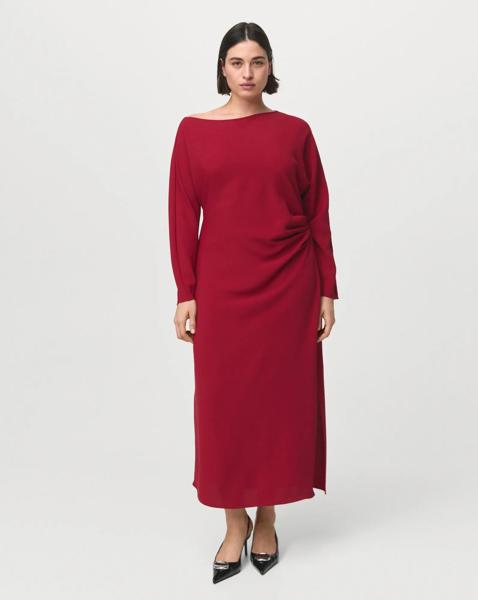 Mango Long Sleeve Boat Neck Dress