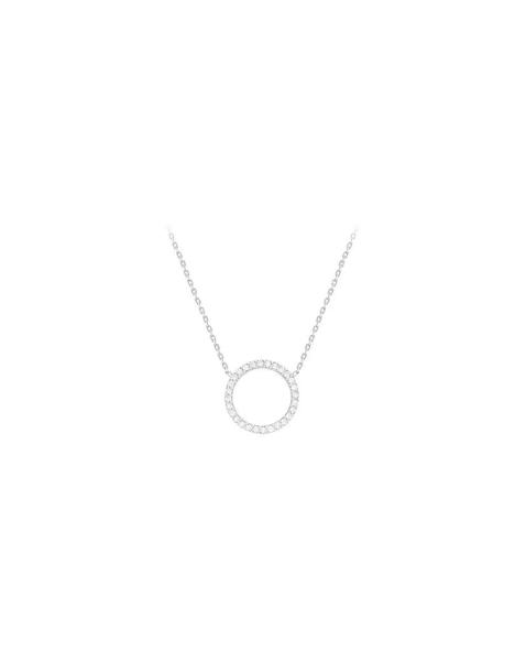 9ct Gold CZ Circle Adjustable Necklace