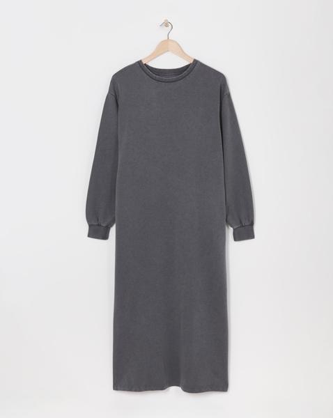 Acid Wash Midi Sweatshirt Dress