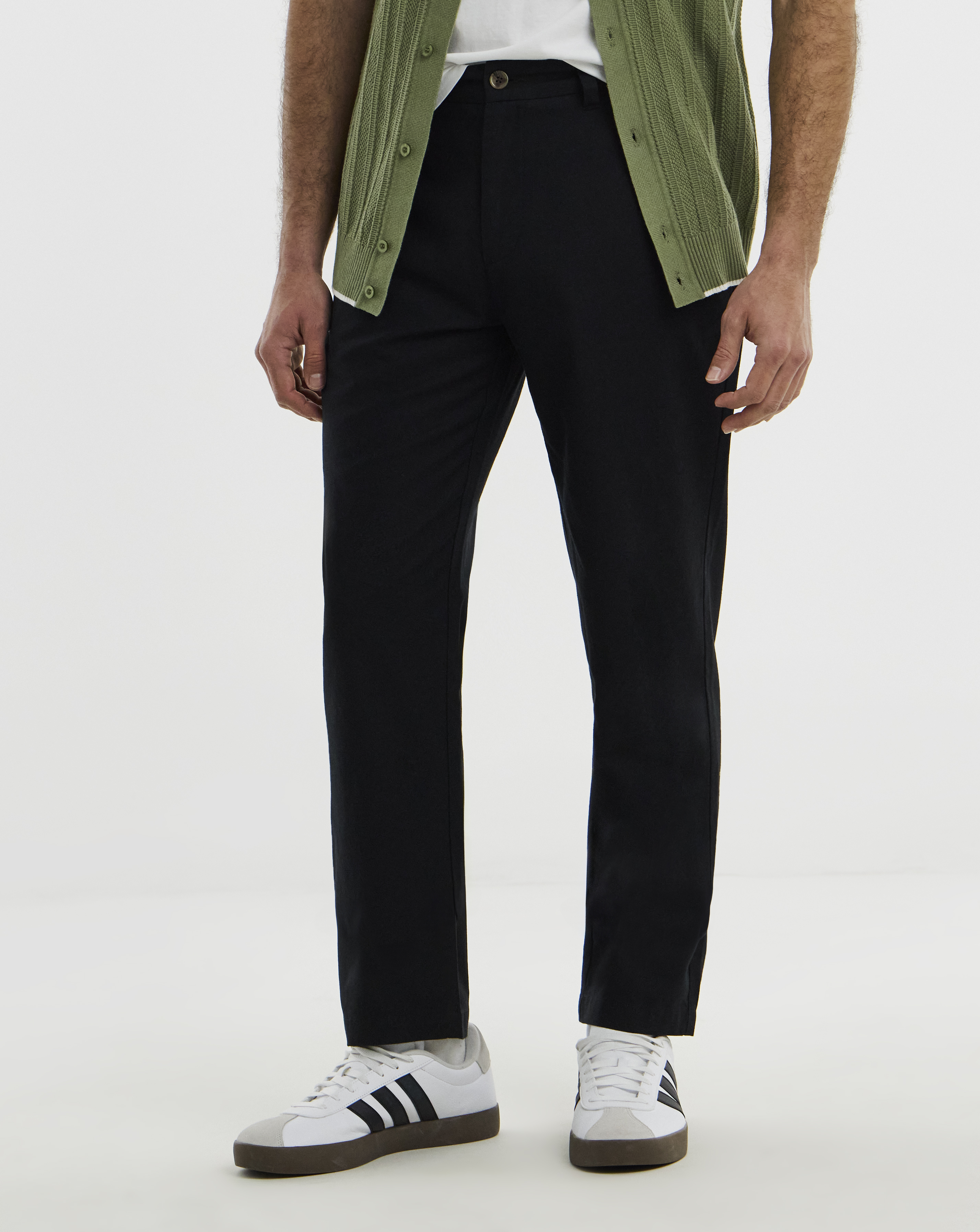 Straight Fit Linen Chino