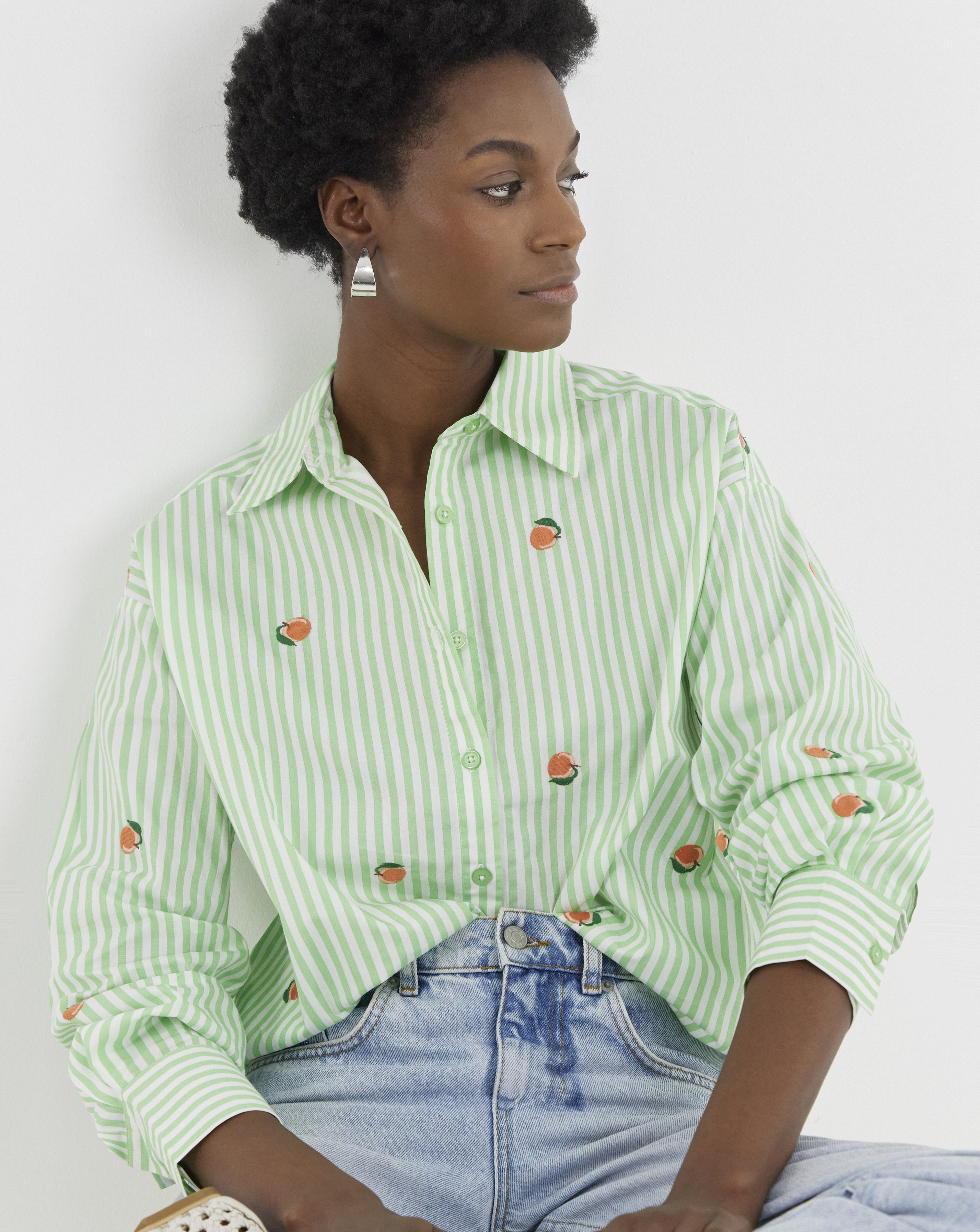 Embroidered Stripe Shirt