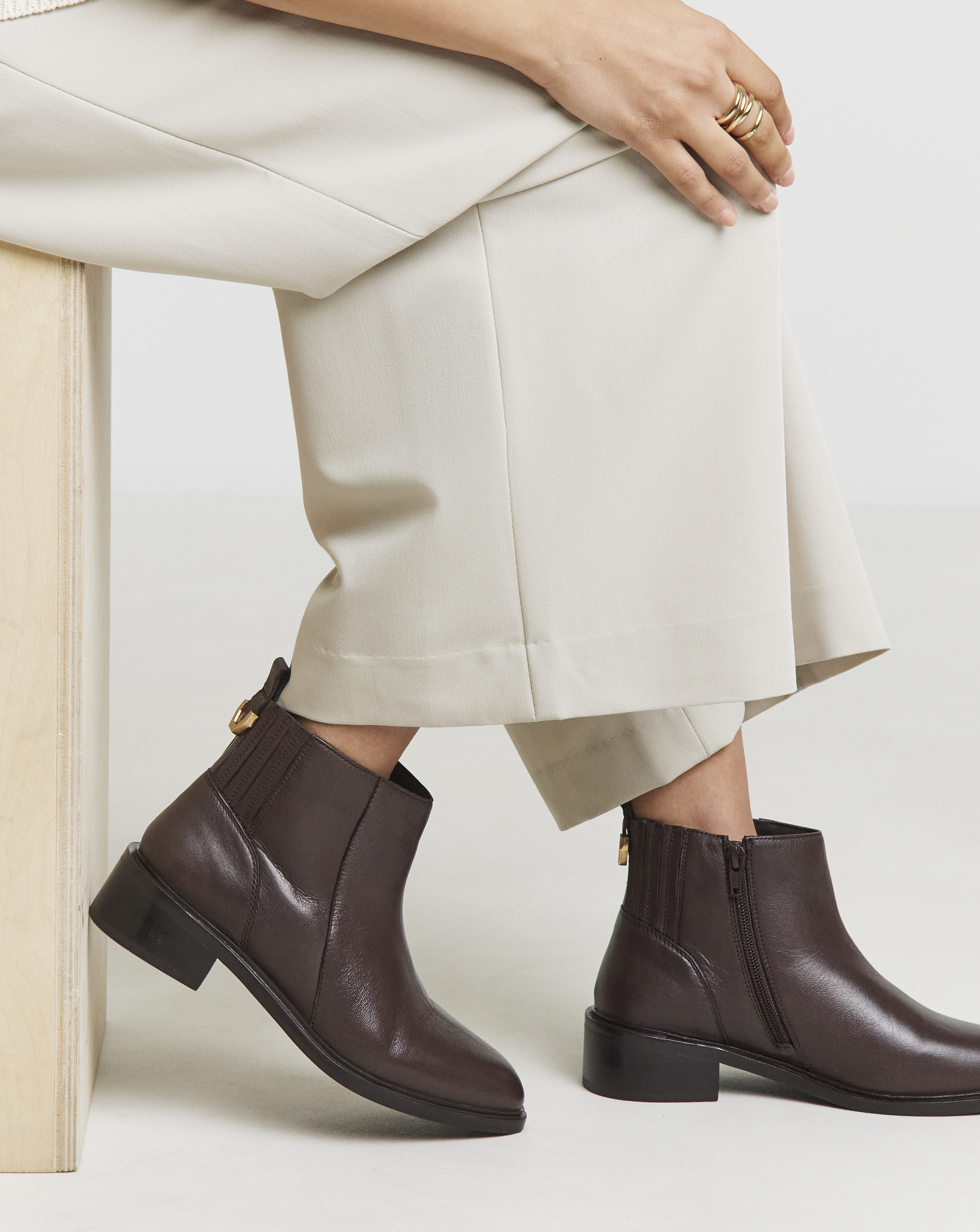 Hidden Gusset Ankle Boots Wide