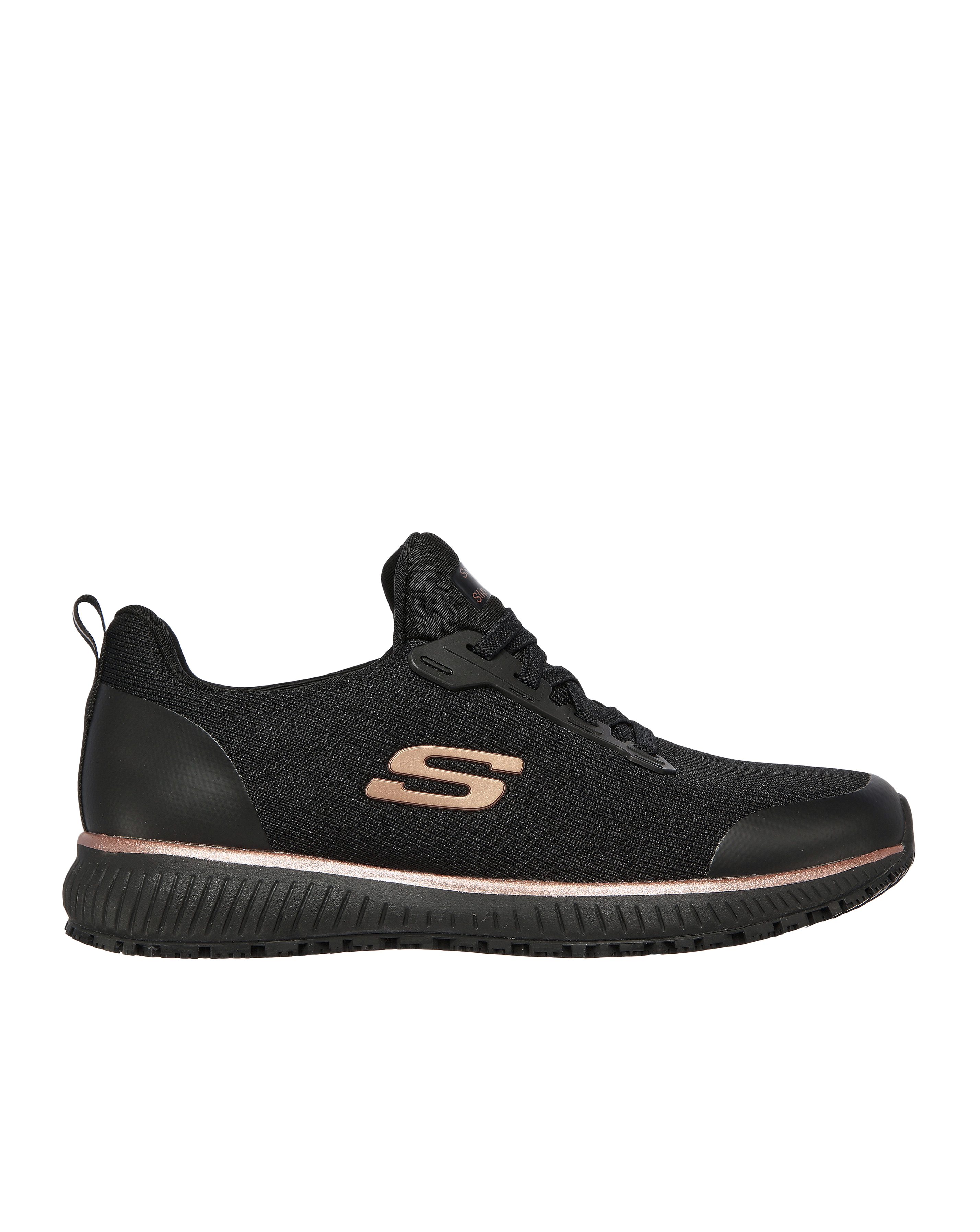 Skechers Squad Work Wear Shoes Wide Fit - Black/rose gold - Size 4 - Womens