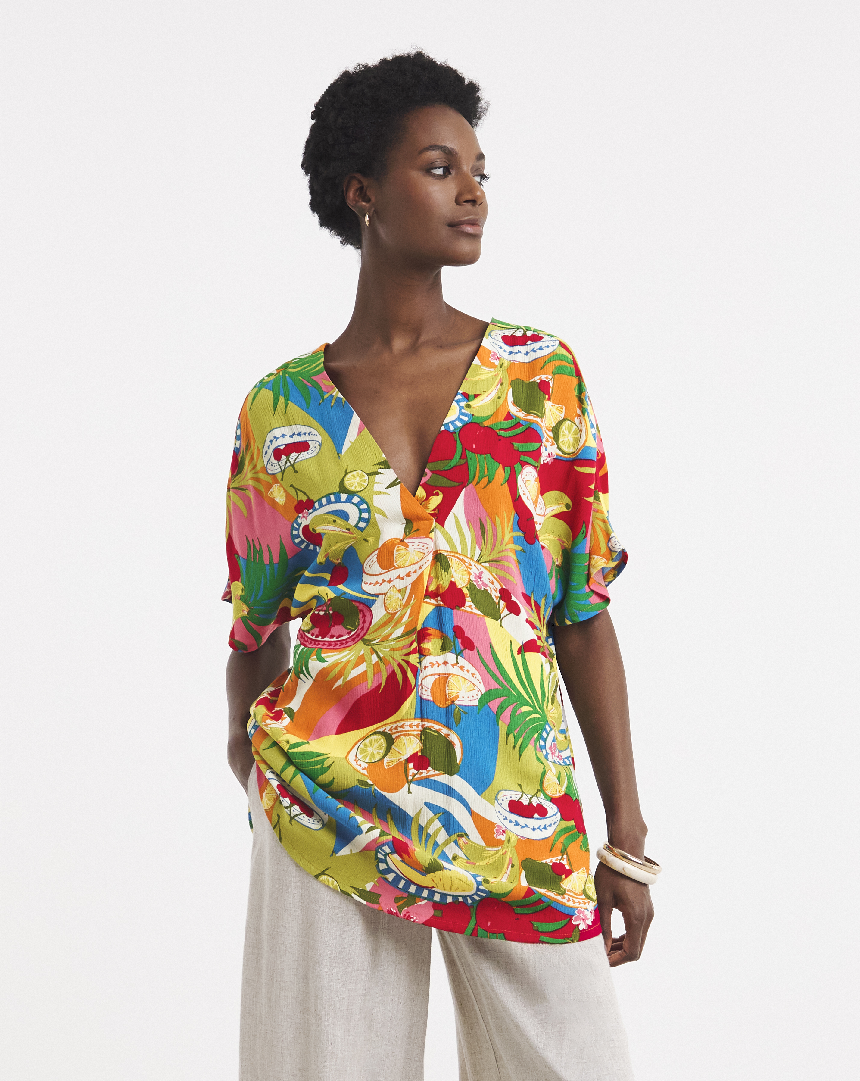 Printed Crinkle Tunic