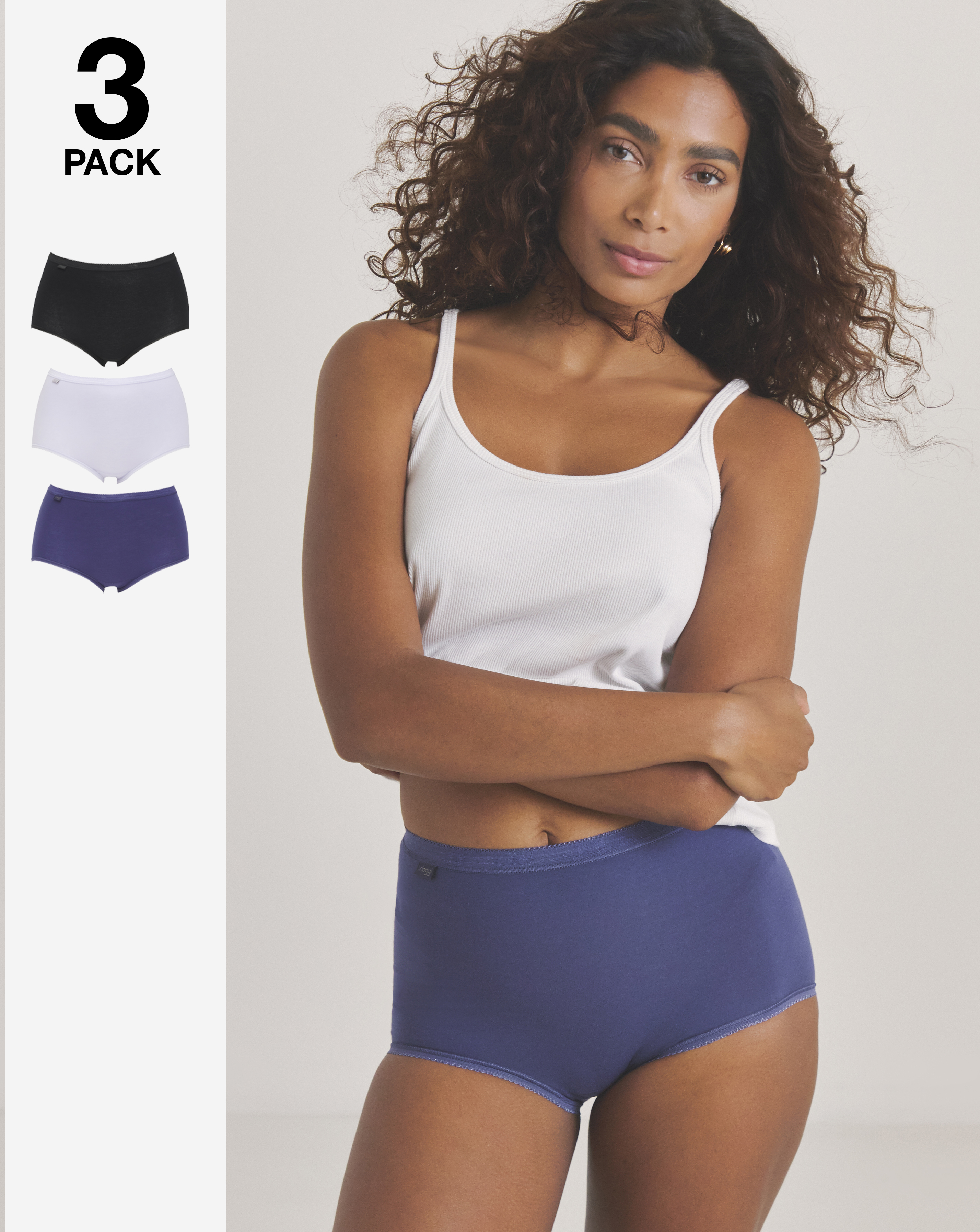Sloggi 3Pk Basic Maxi Briefs Lilac Multi