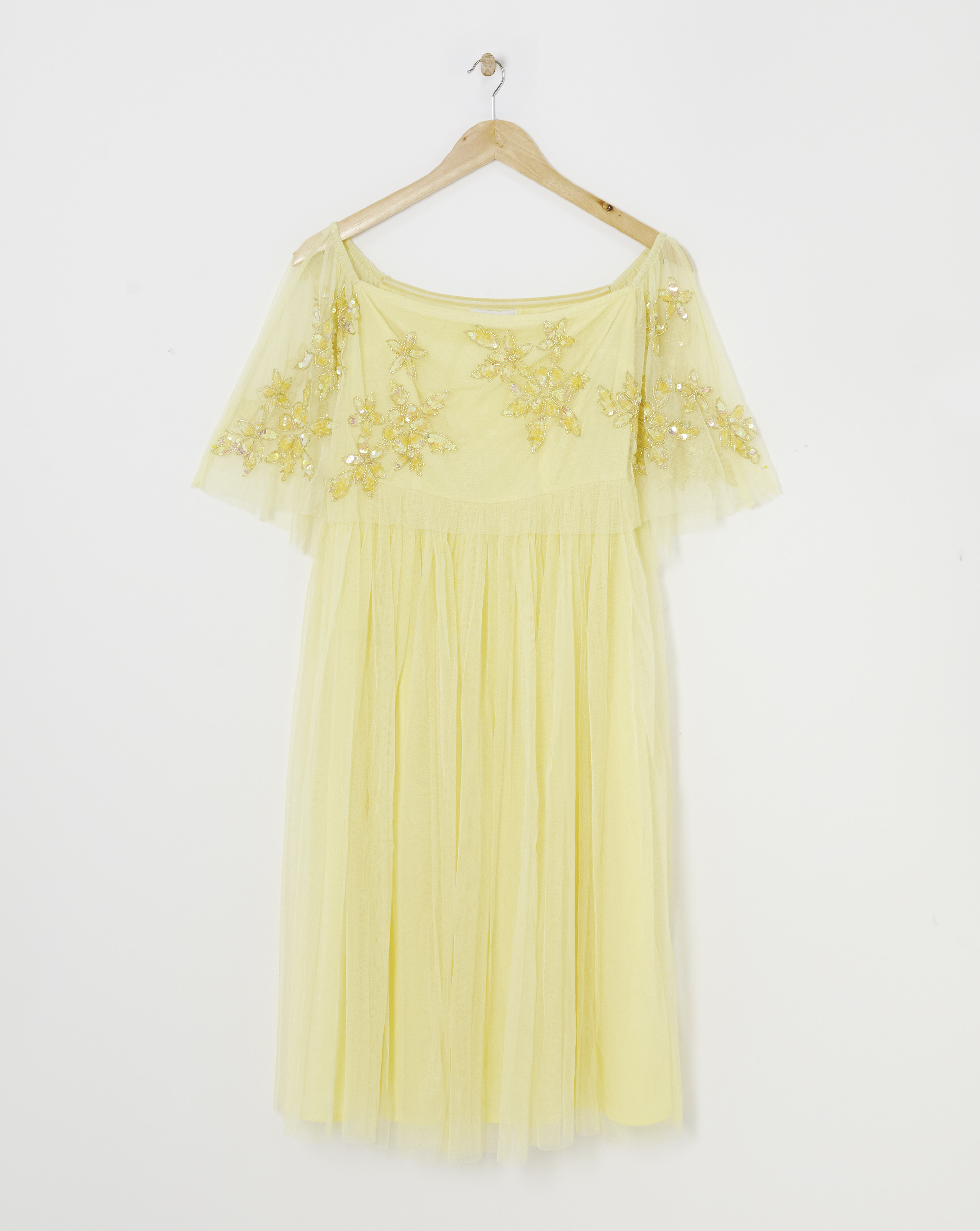 Maya Curve Bardot Embroidered Dress