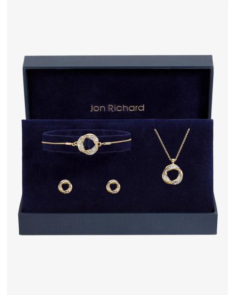 Gold Plated Crystal Knot Set - Gift Box