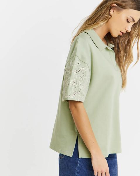 Cut Work Polo Shirt