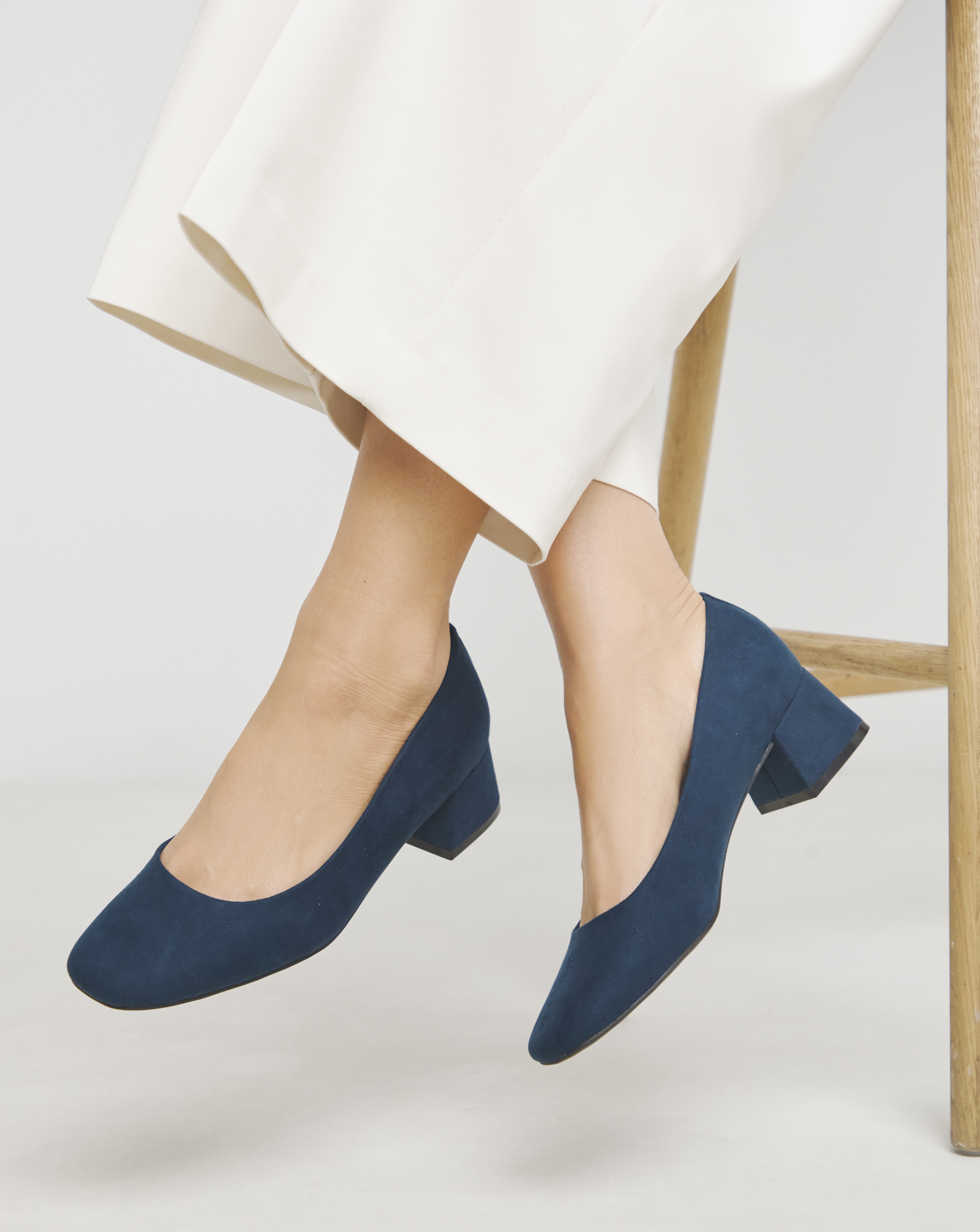 Low Block Heel Court Shoes Wide