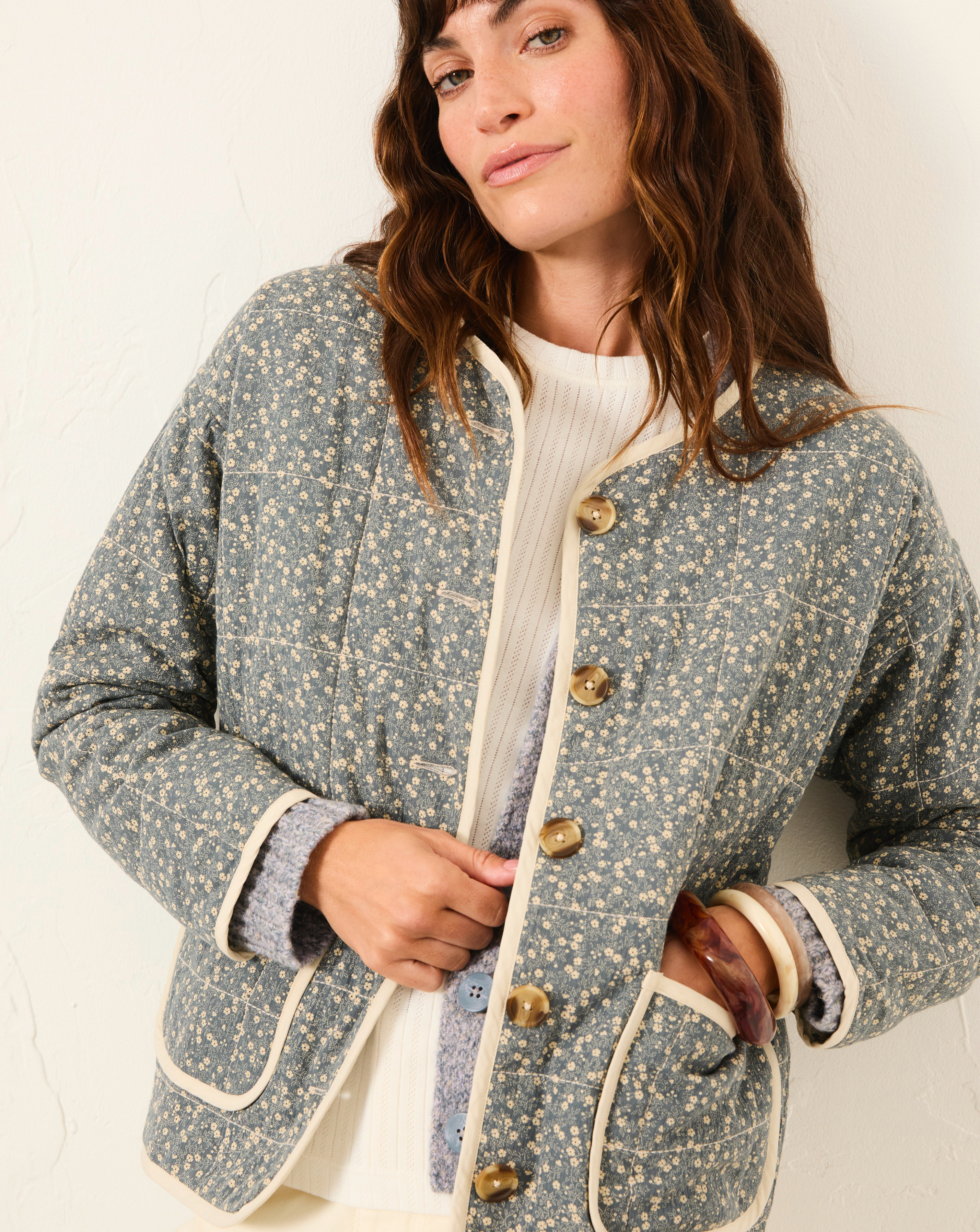FatFace Women's Quilted Jacket - Blue - Size 22