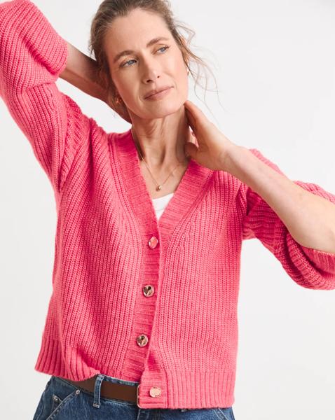 Rib V Neck Cardigan