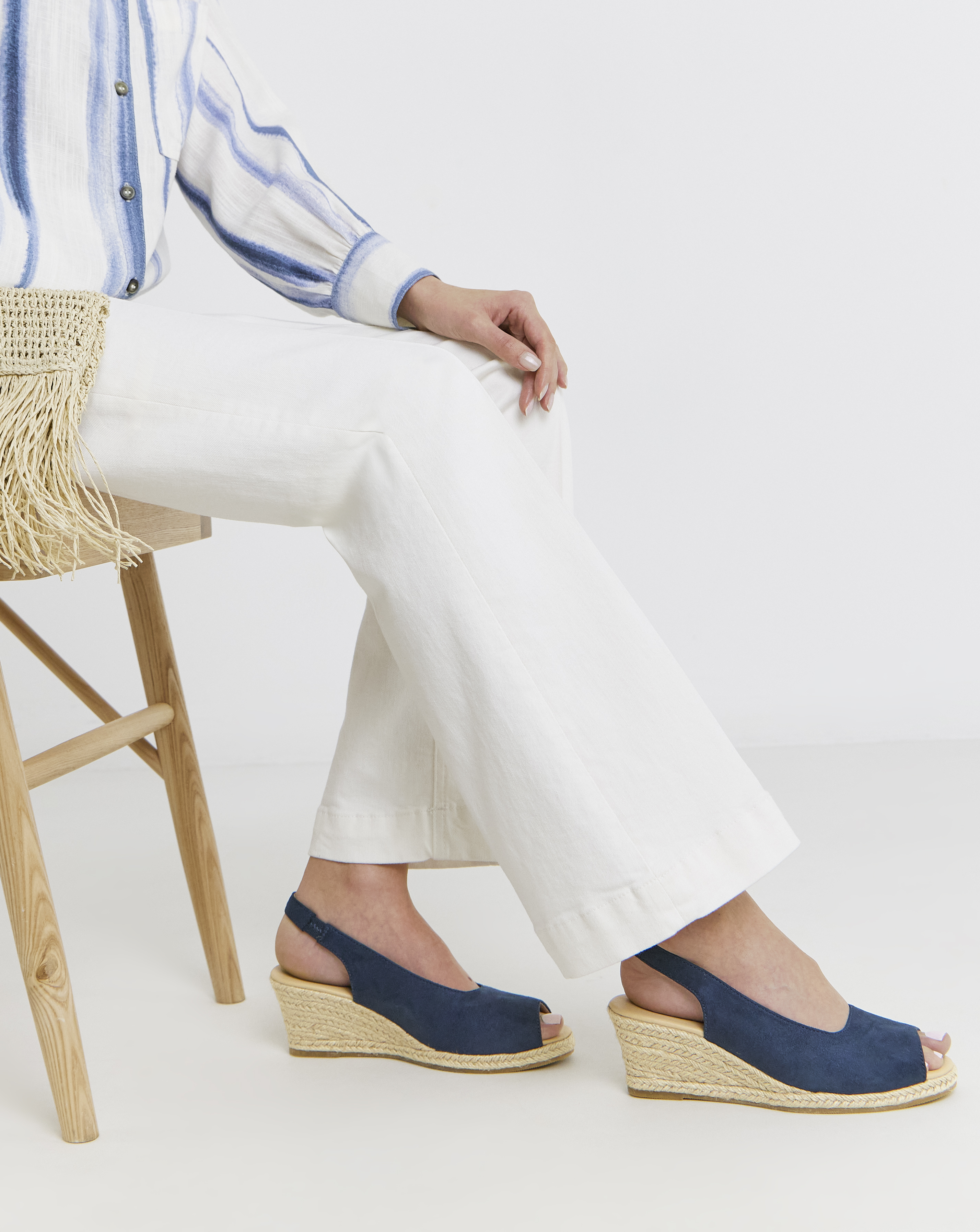 Peep Toe Espadrille Wedge Wide