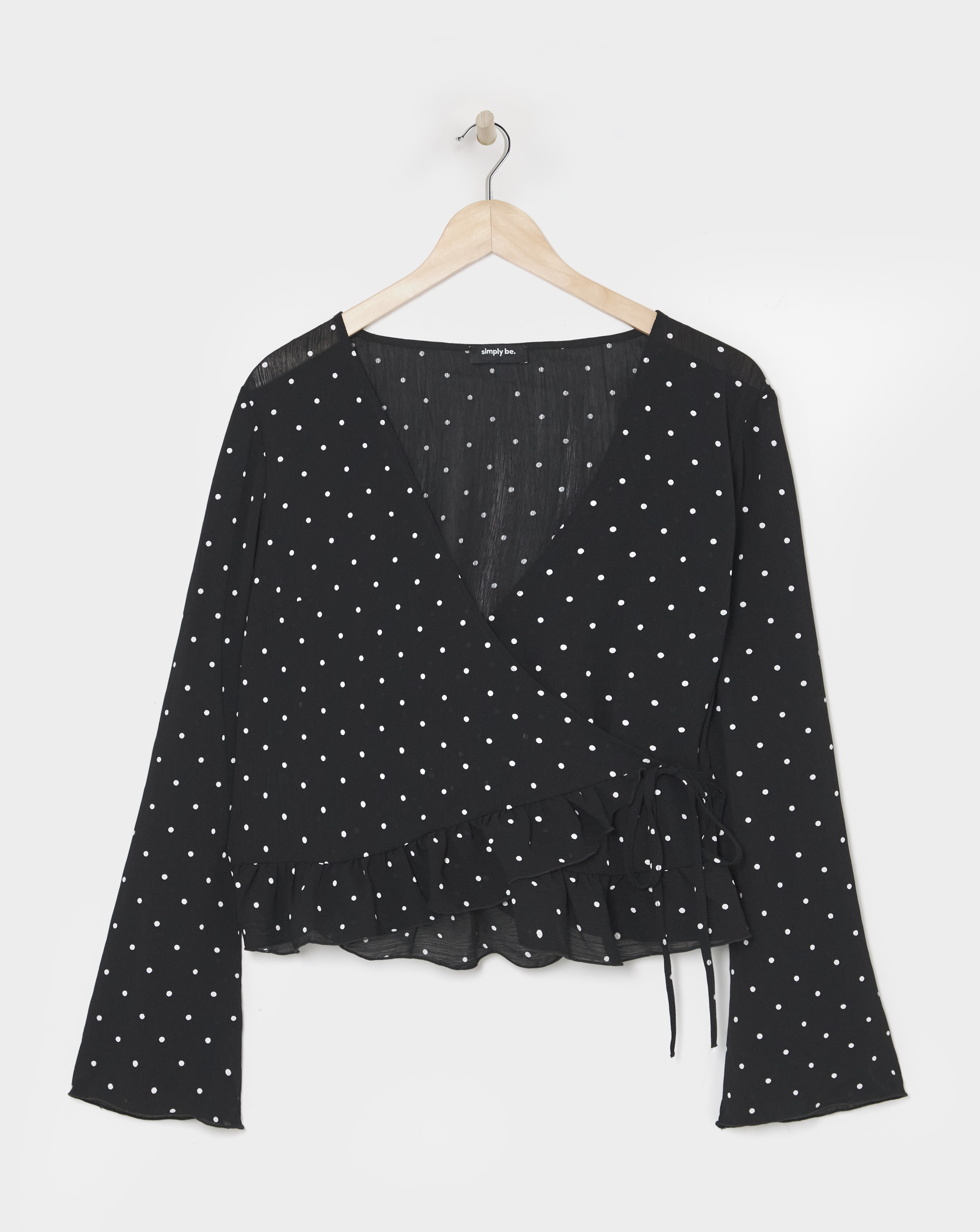 Simply Be Spot Print Sheer Wrap Blouse