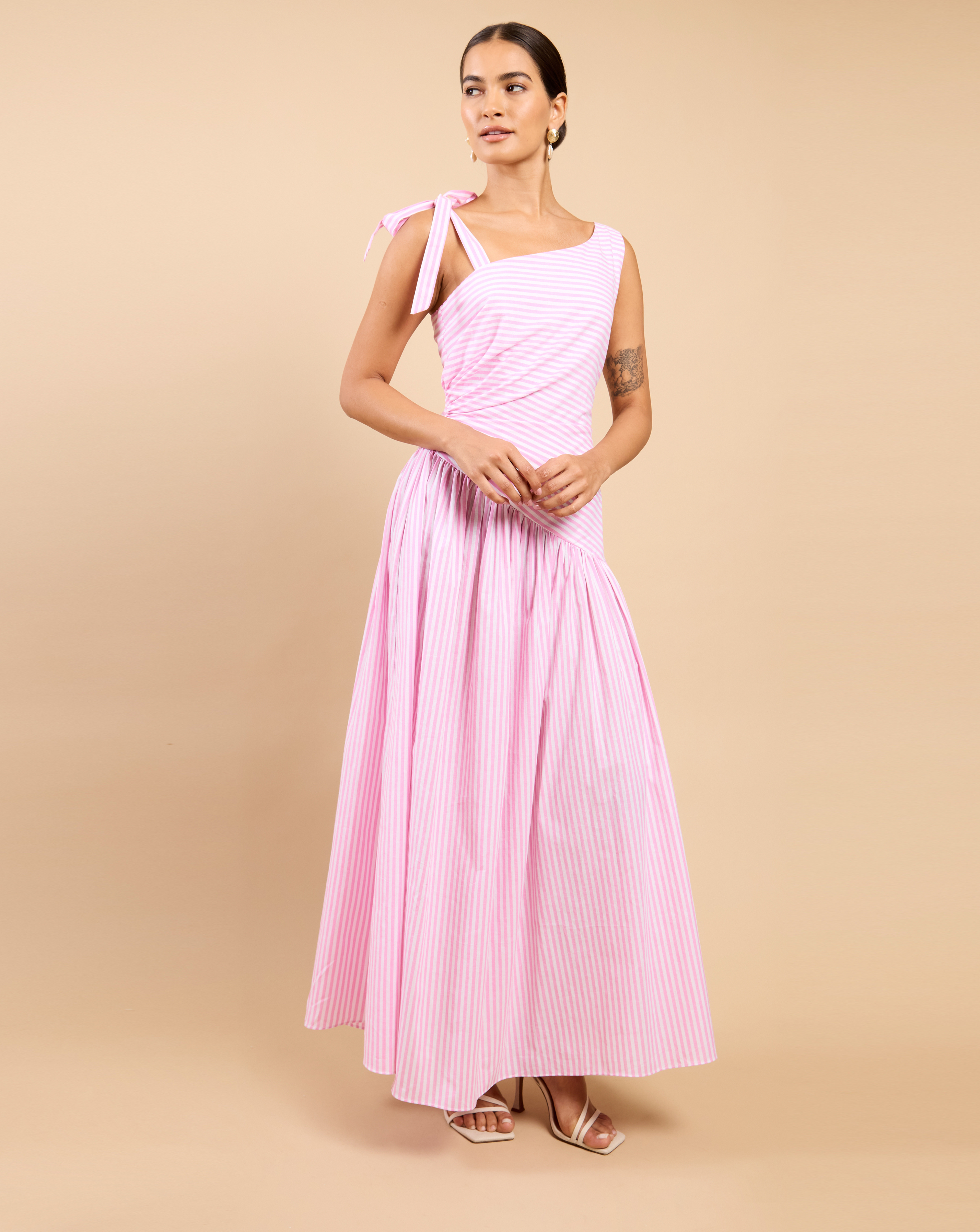 LM Pink Stripe Midaxi