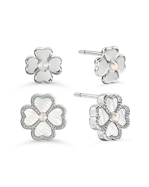 Radley Silver Plated MOP Heart earrings
