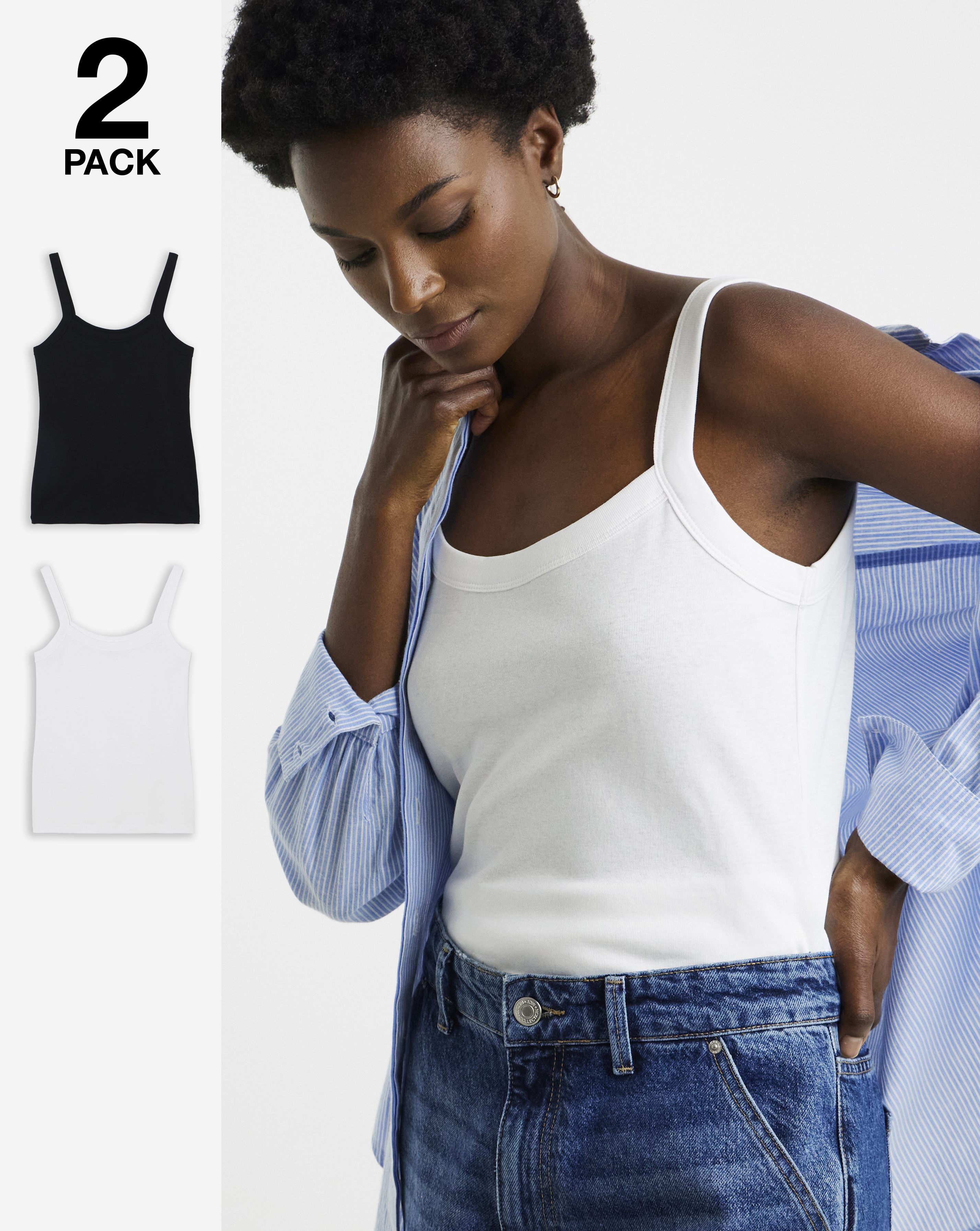 2 Pack Thick Strap Cami