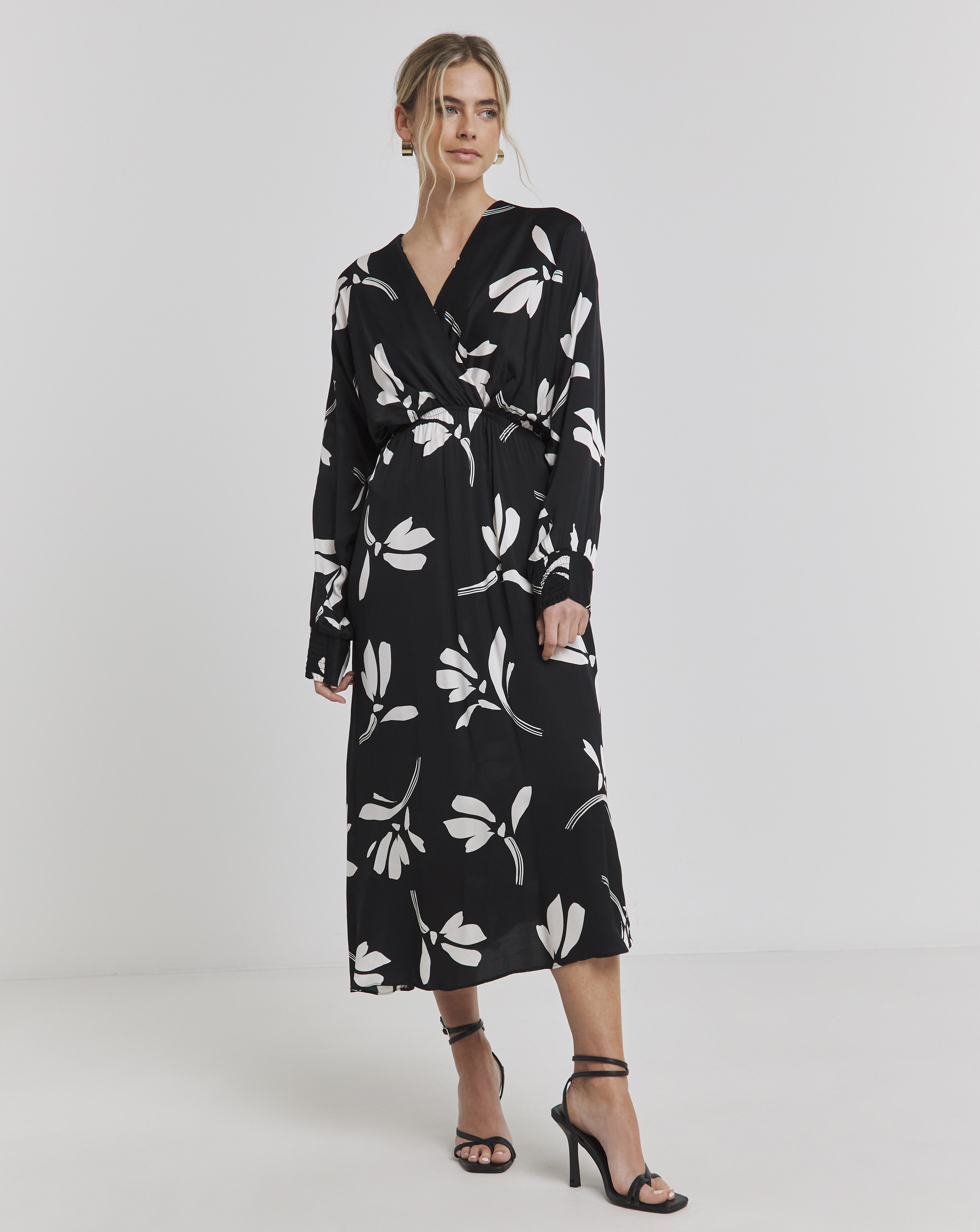 Joanna Hope Wrap Front Batwing Dress