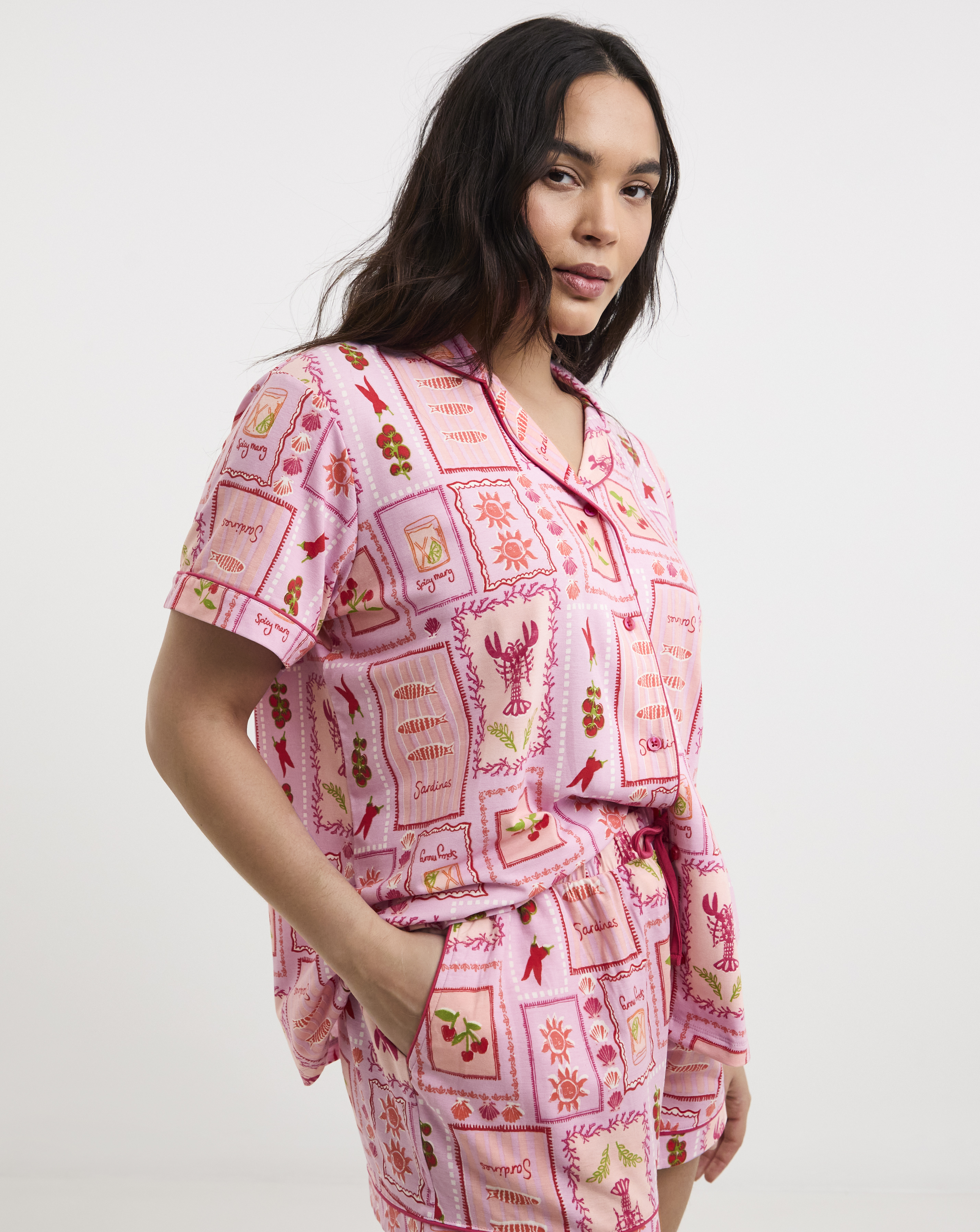 Simply Be Shortie Printed Revere Set