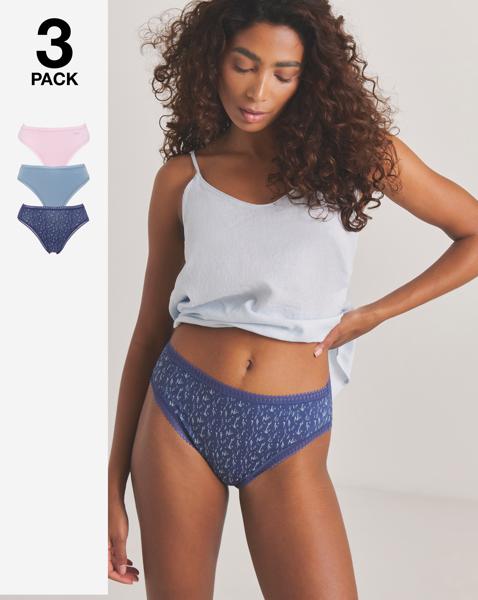 Sloggi 3Pk GoCrush Tai Knicker Navy Mix