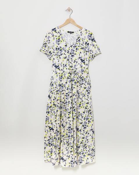 Soft TouchTiered Asymmetric Swing Dress