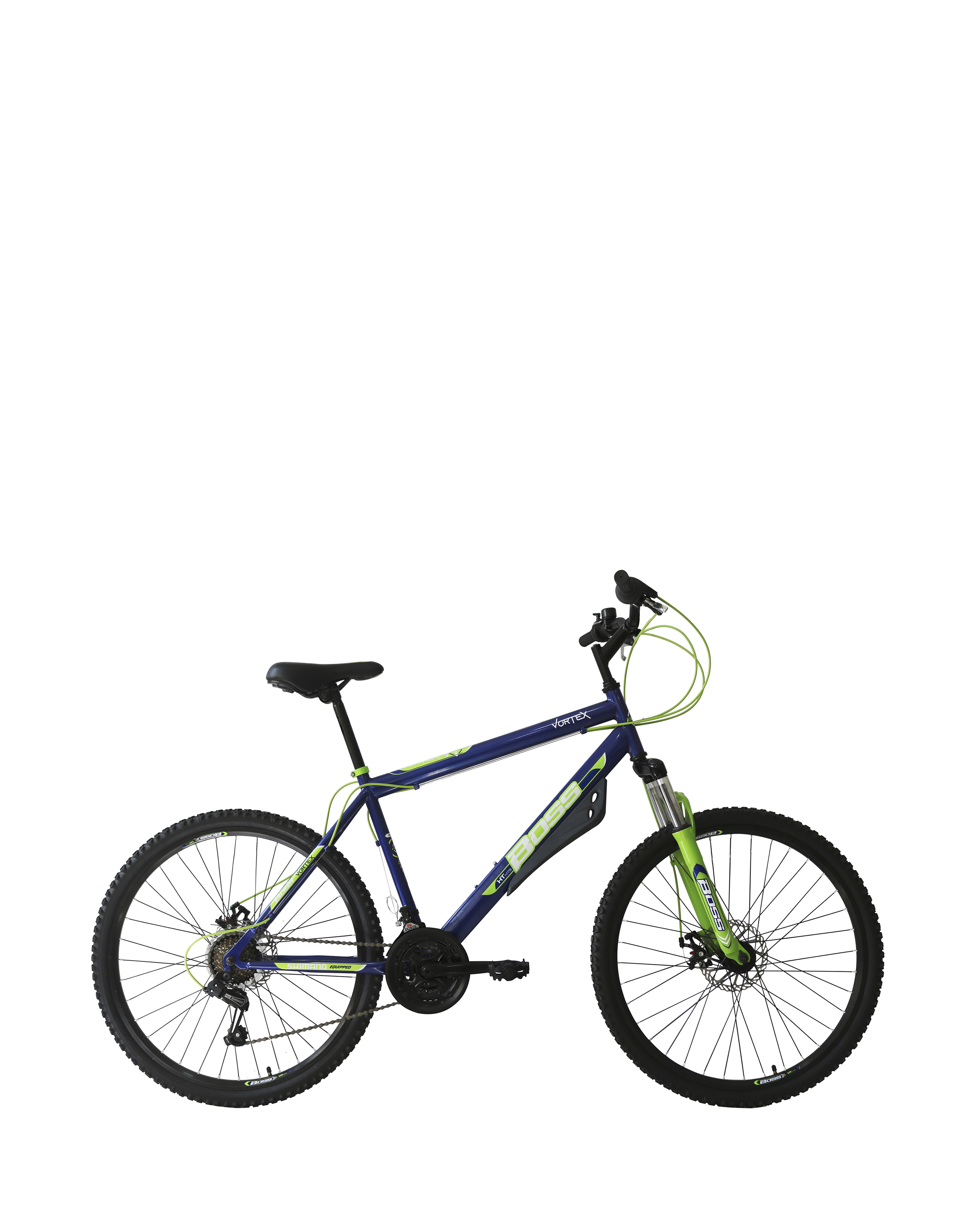 Boss Cycles Dark Blue/ Green Boss Vortex Mens Mountain Bike