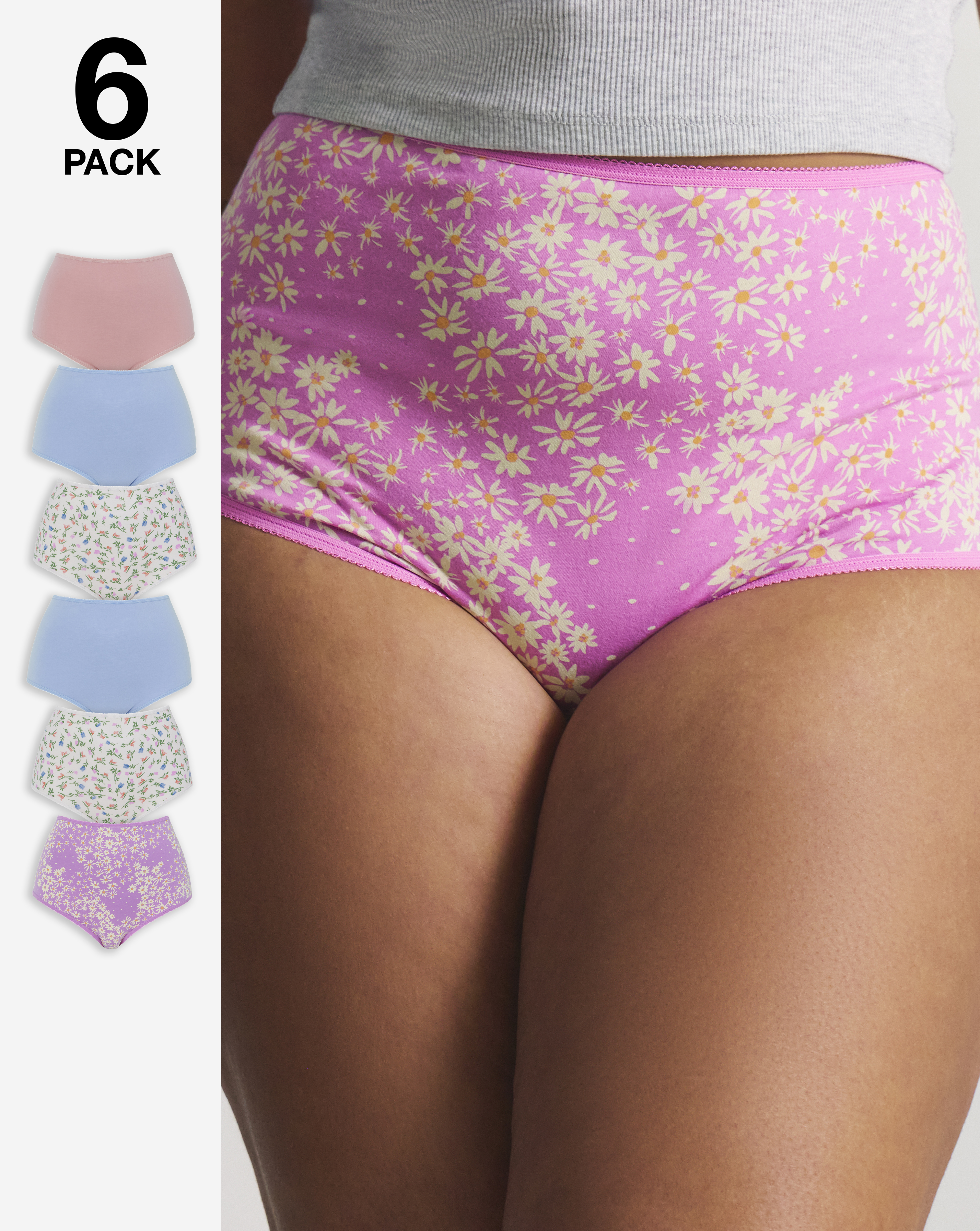 6 Pack Full Brief Knickers