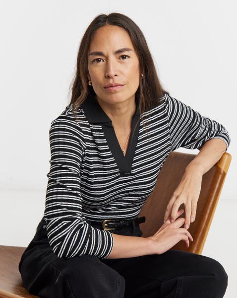 Ribbed Stripe Long Sleeve Top