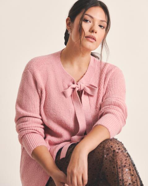 Simply Be Tie Front Crew Neck Cardigan