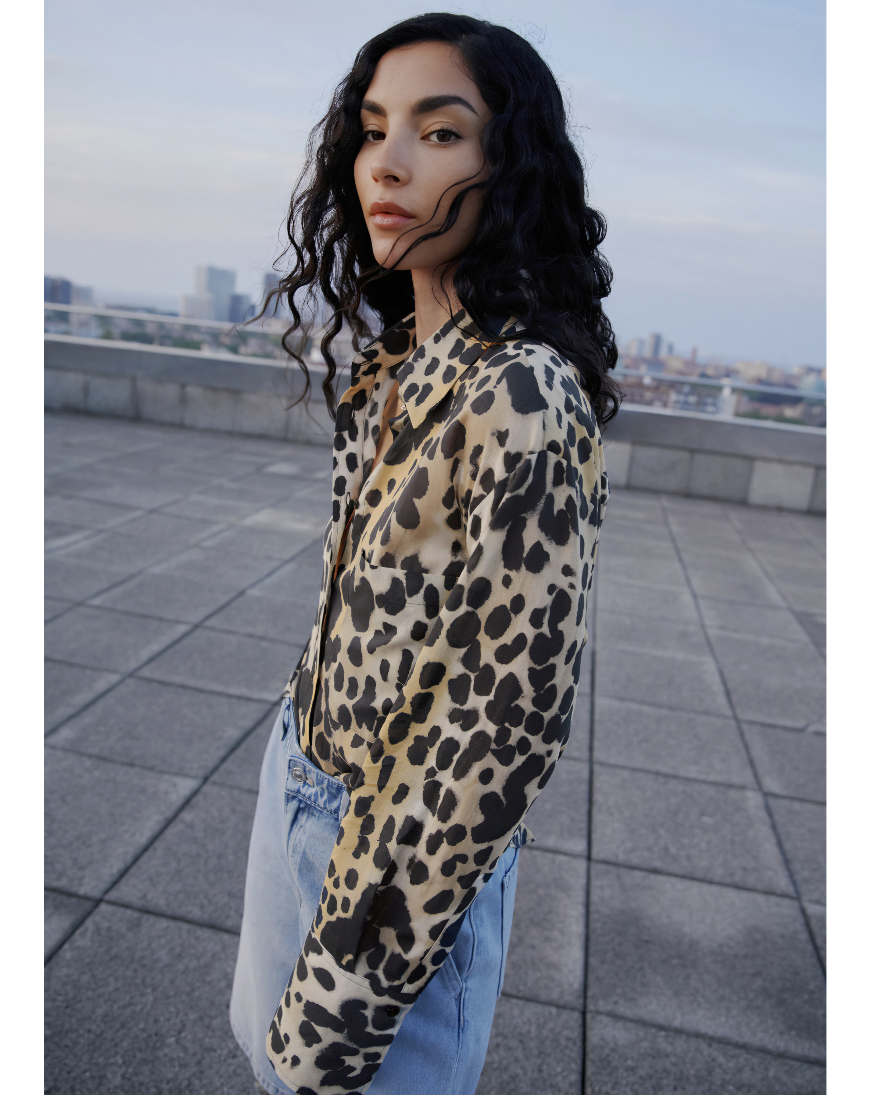 MANGO ANIMAL PRINT SHIRT