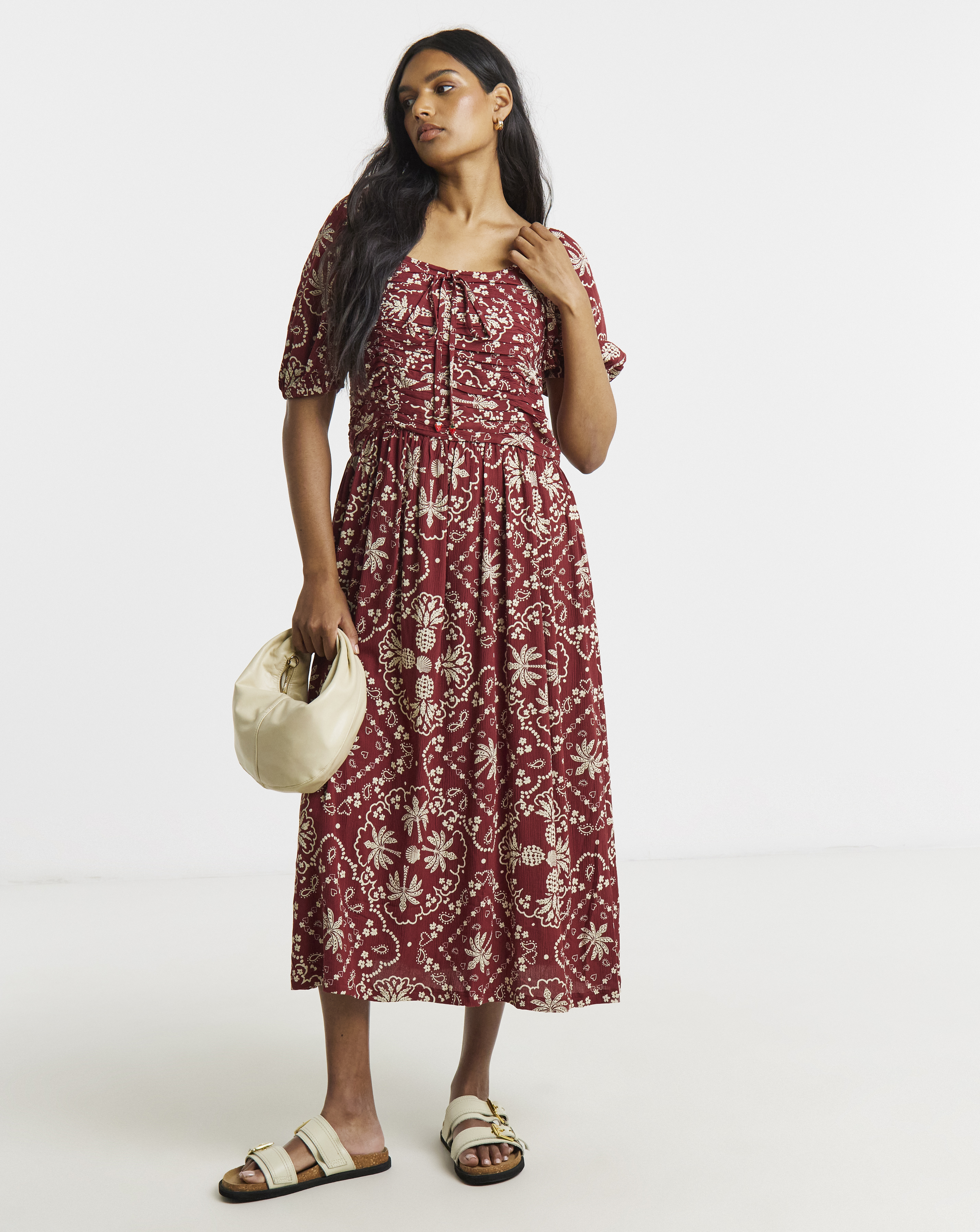Crinkle Midi Dress