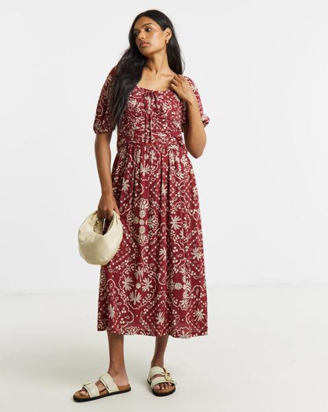 Crinkle Midi Dress