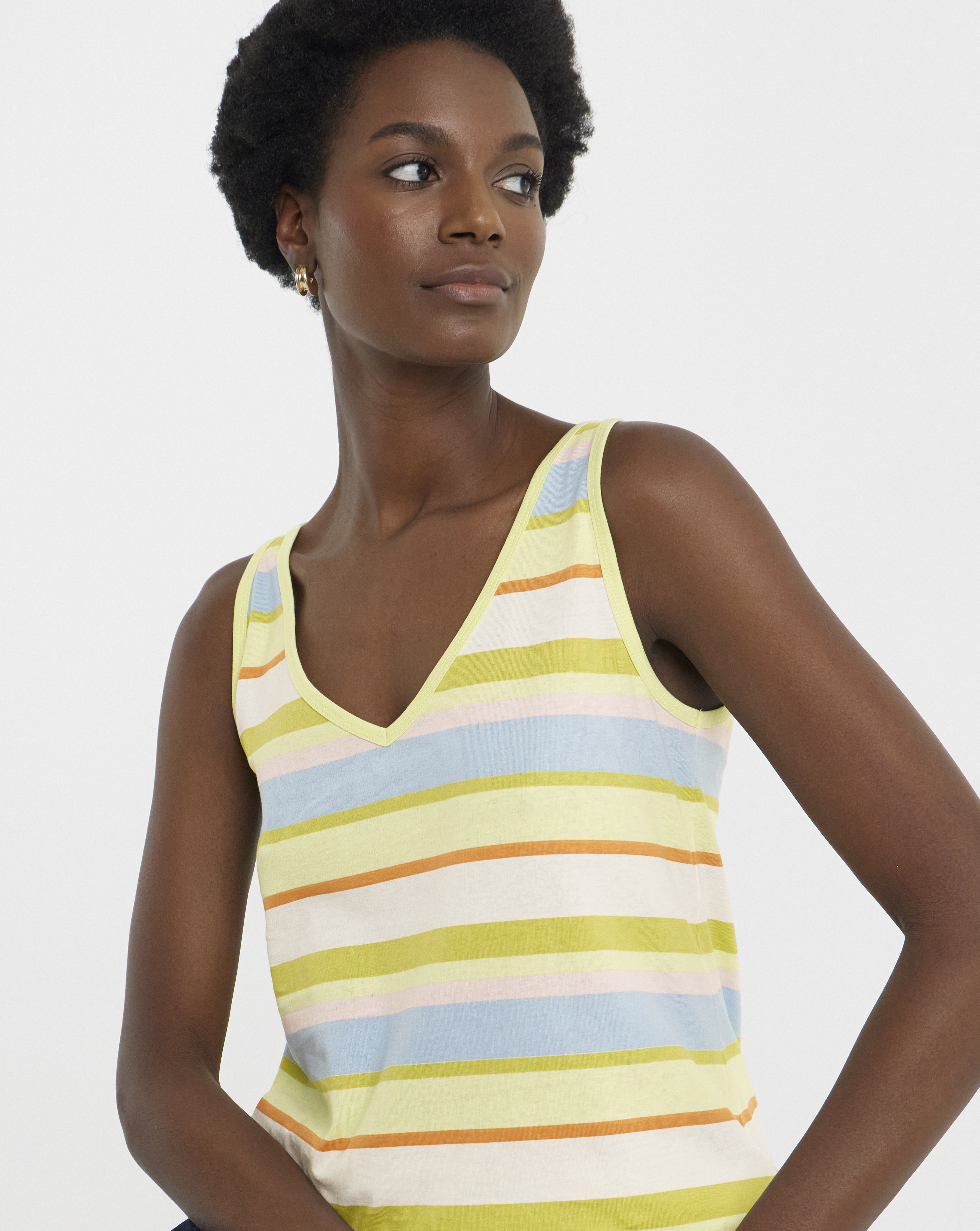 Jersey V-Neck Printed Vest