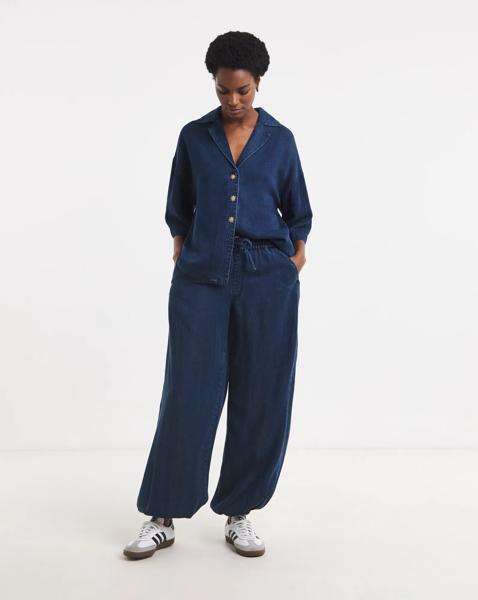 Blue Lyocell Denim Balloon Jogger Jean