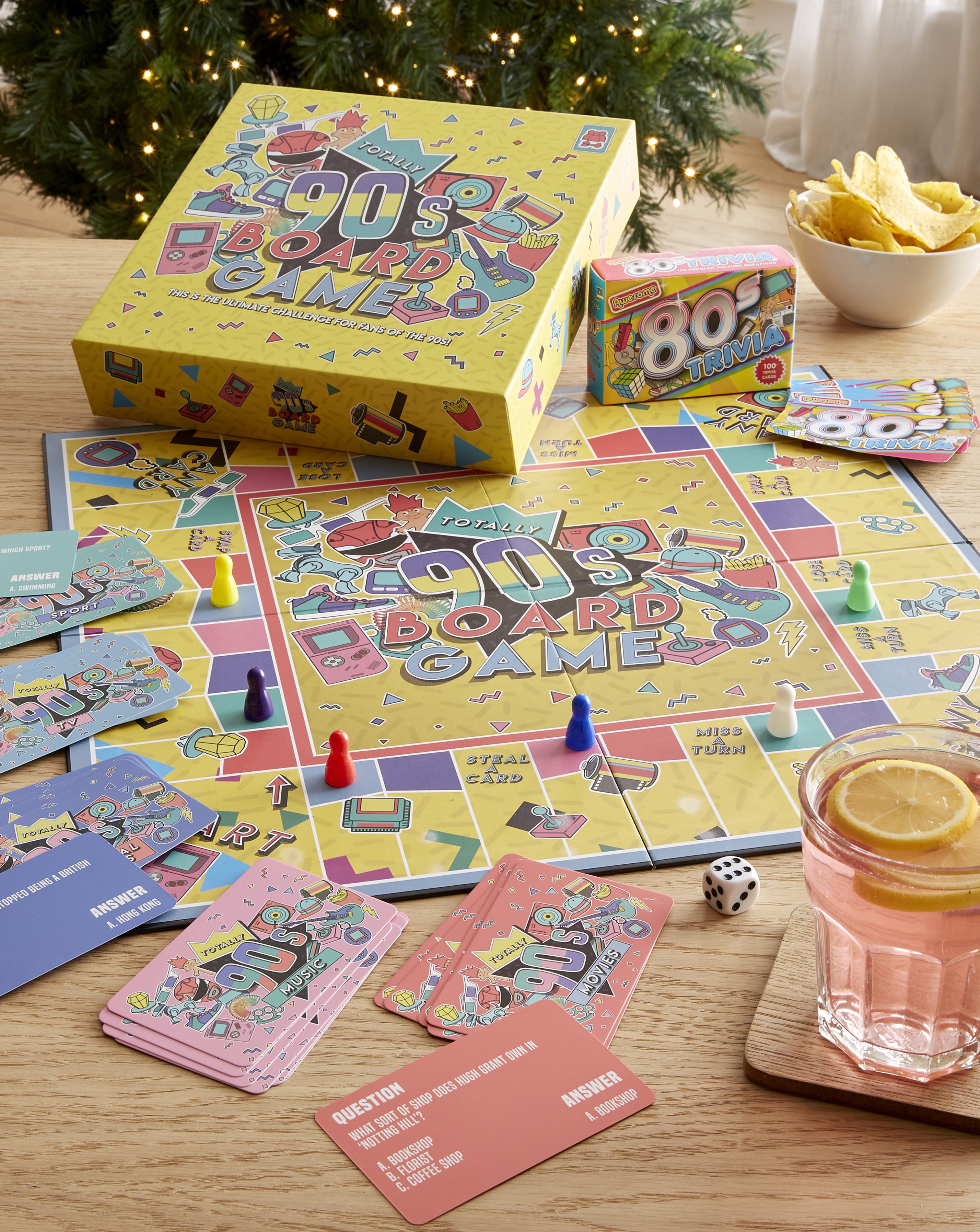 90s Board Game and 80s Trivia Cards