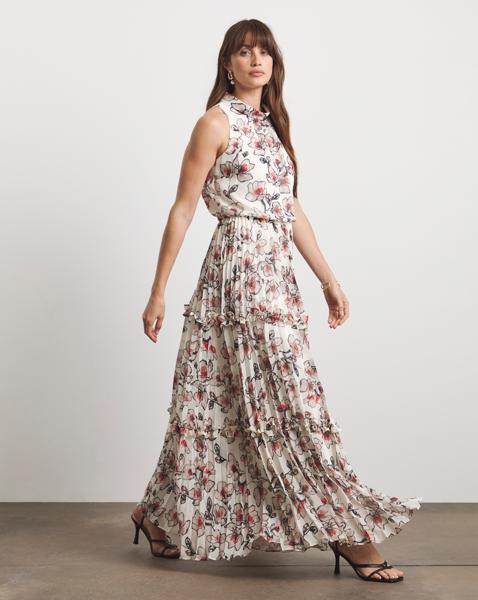 Joanna Hope Ruffle Pleated Dress