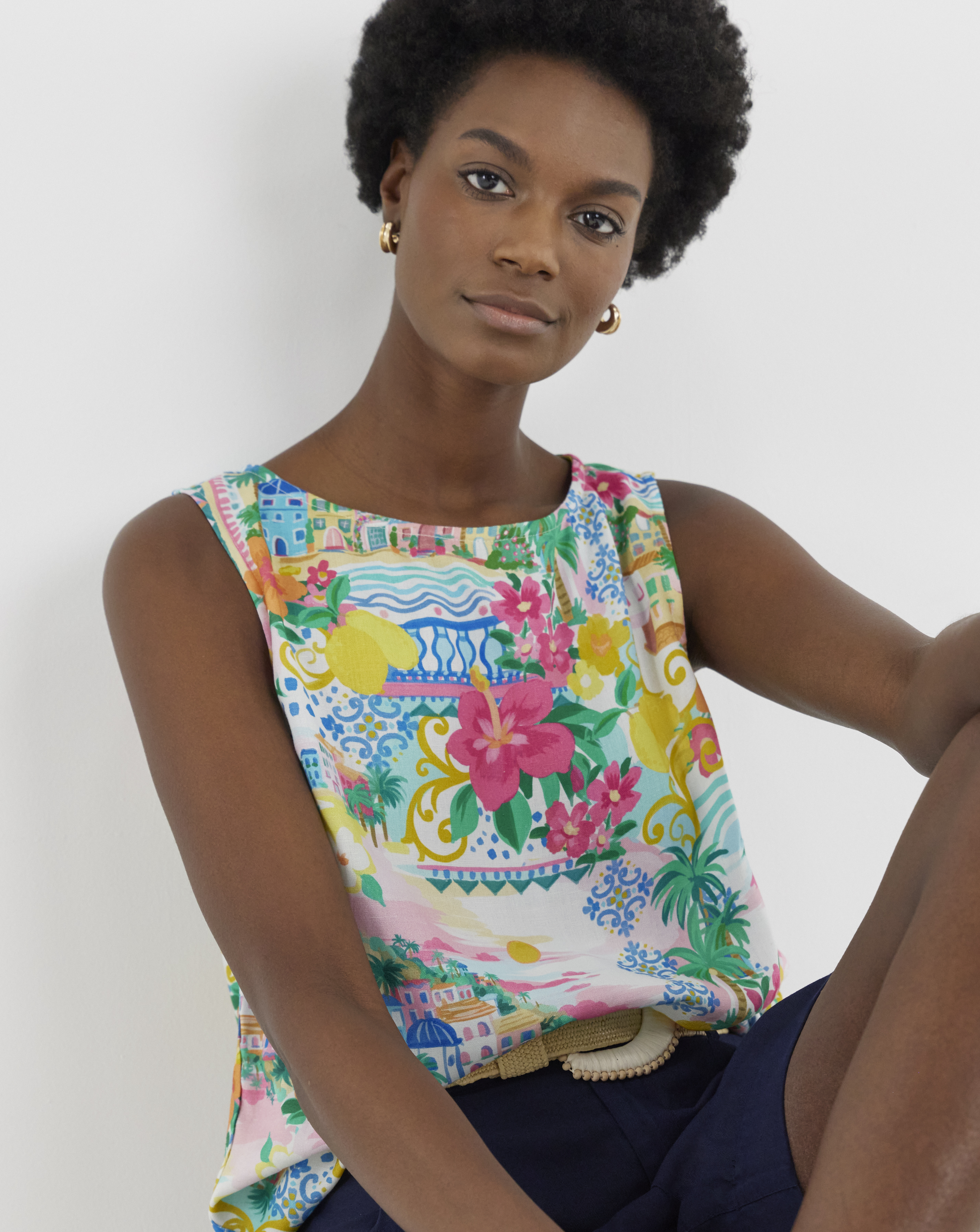 Linen Mix Shell Top