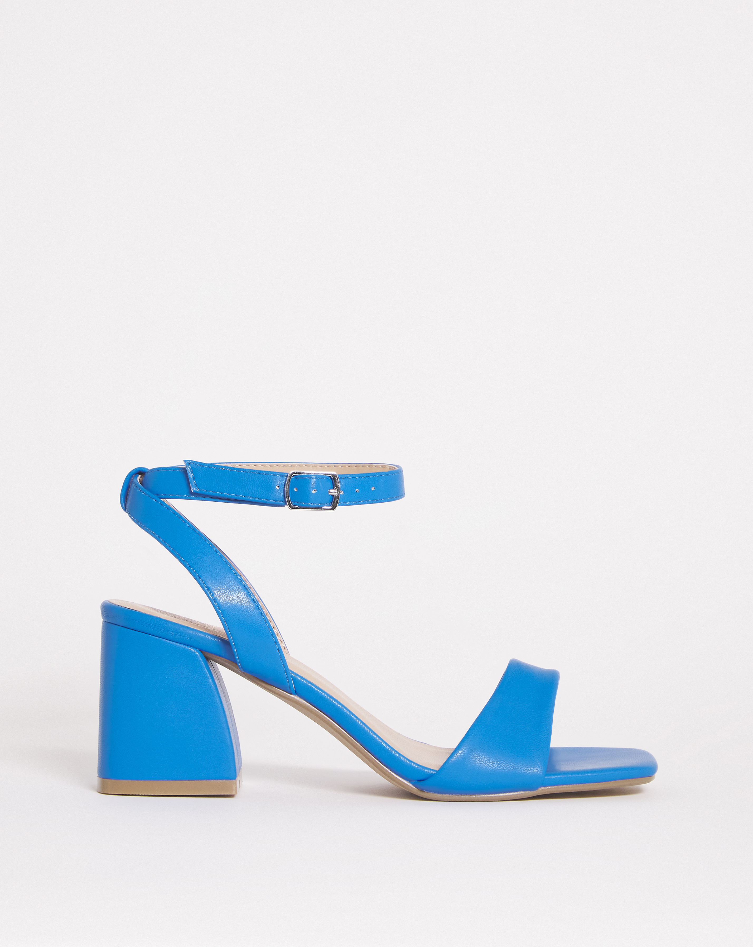 Barely There Block Heeled Sandals Wide - Blue - Size 6 - Women's