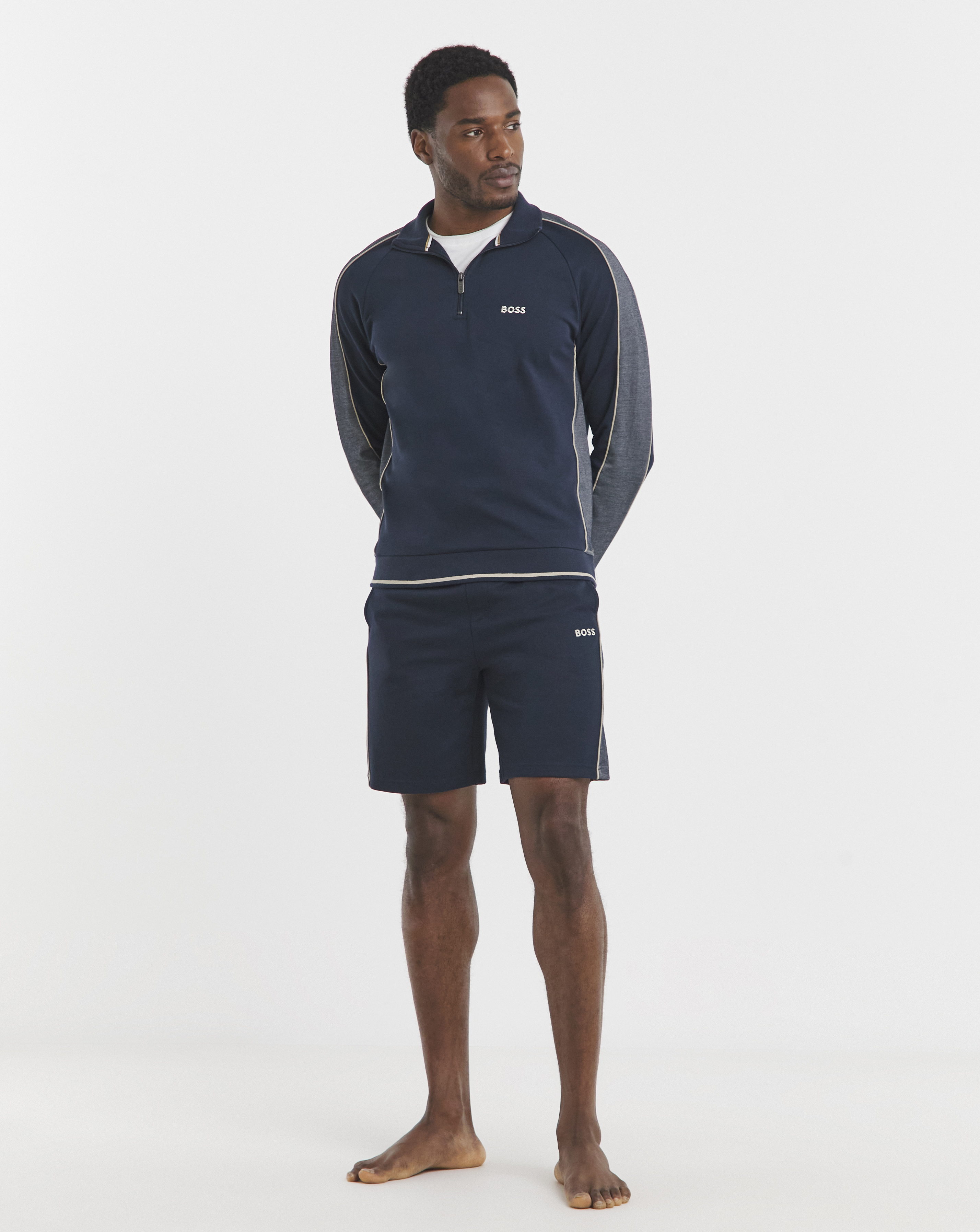 BOSS Lounge 1/4 Zip Tracksuit Top