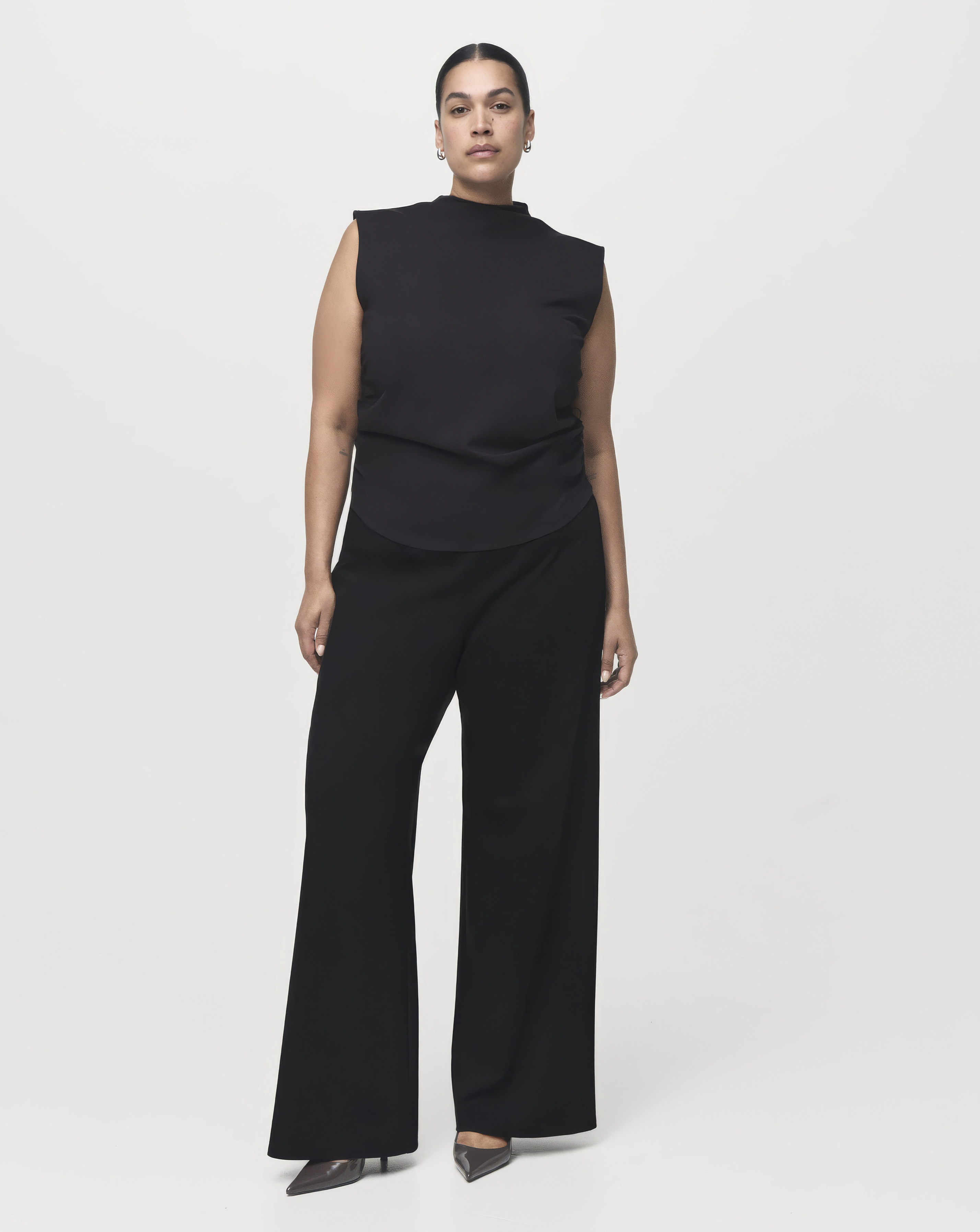 Mango Black Straight Trousers - Large