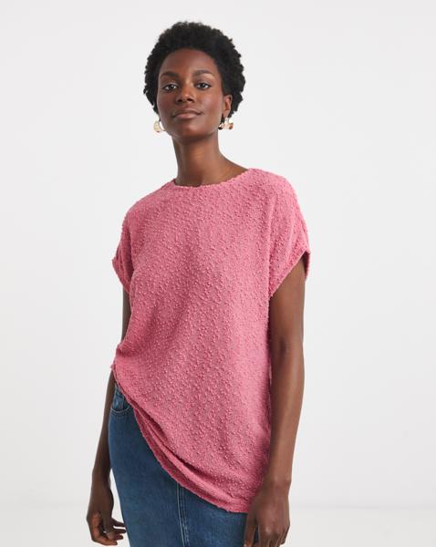 LONGLINE CURVED HEM BOUCLE