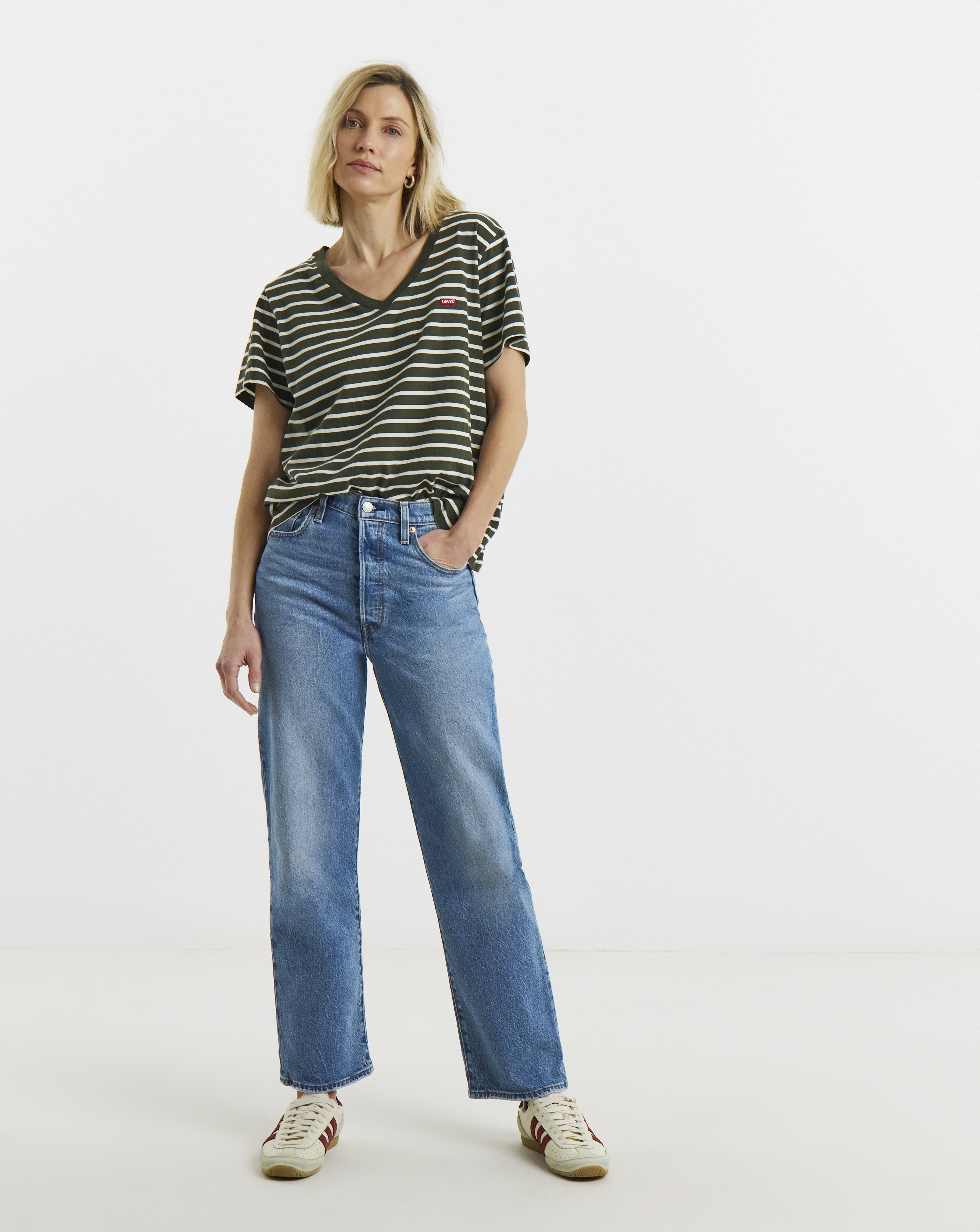 Levi's Mid Wash Ribcage Straight Ankle Jeans - 28/29 28/29