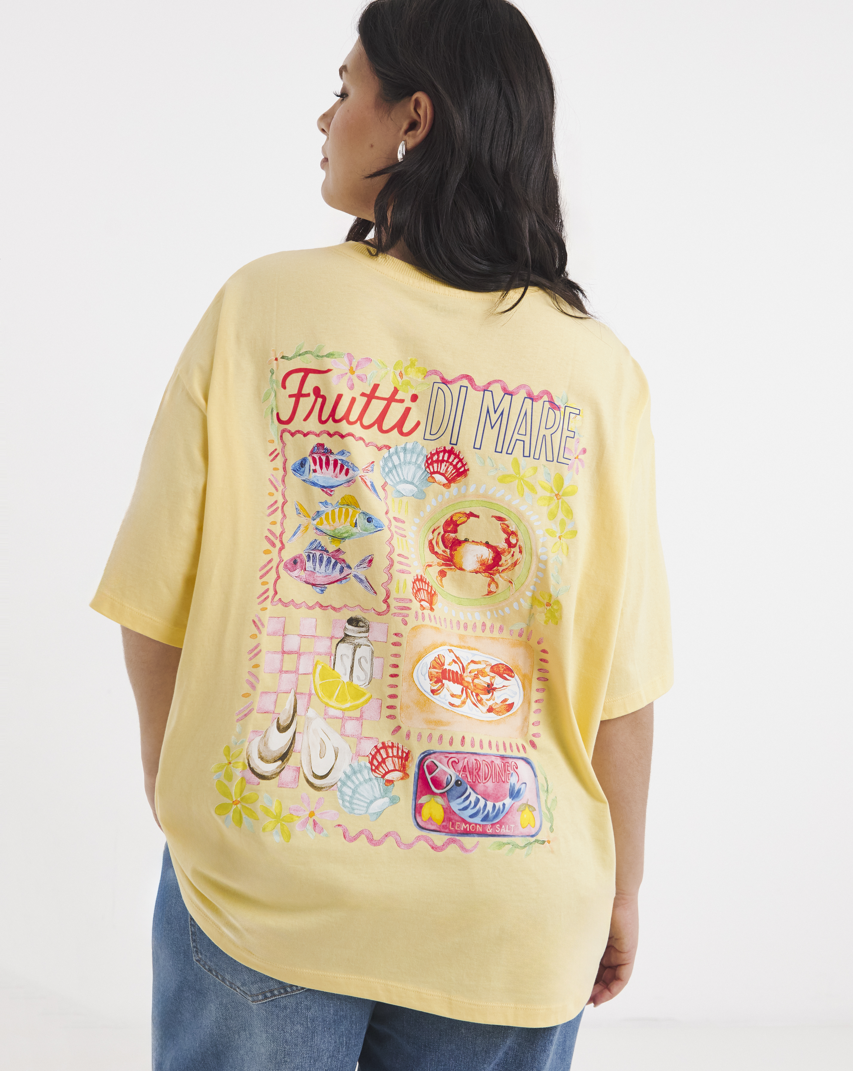 Frutti Di Mare Graphic Oversized T-Shirt