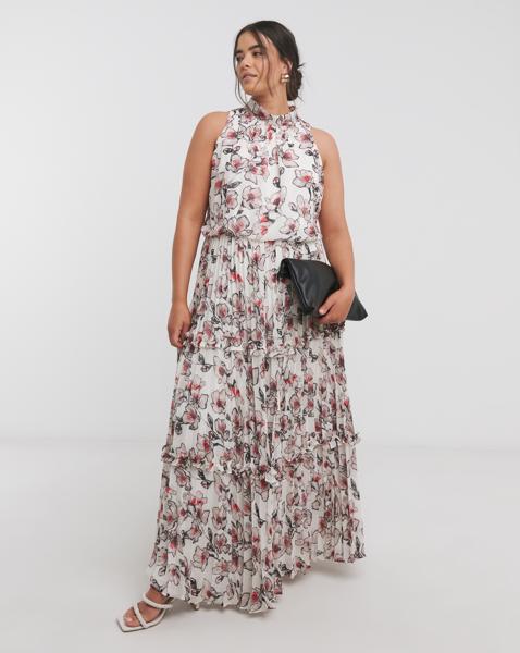 Joanna Hope Ruffle Pleated Dress