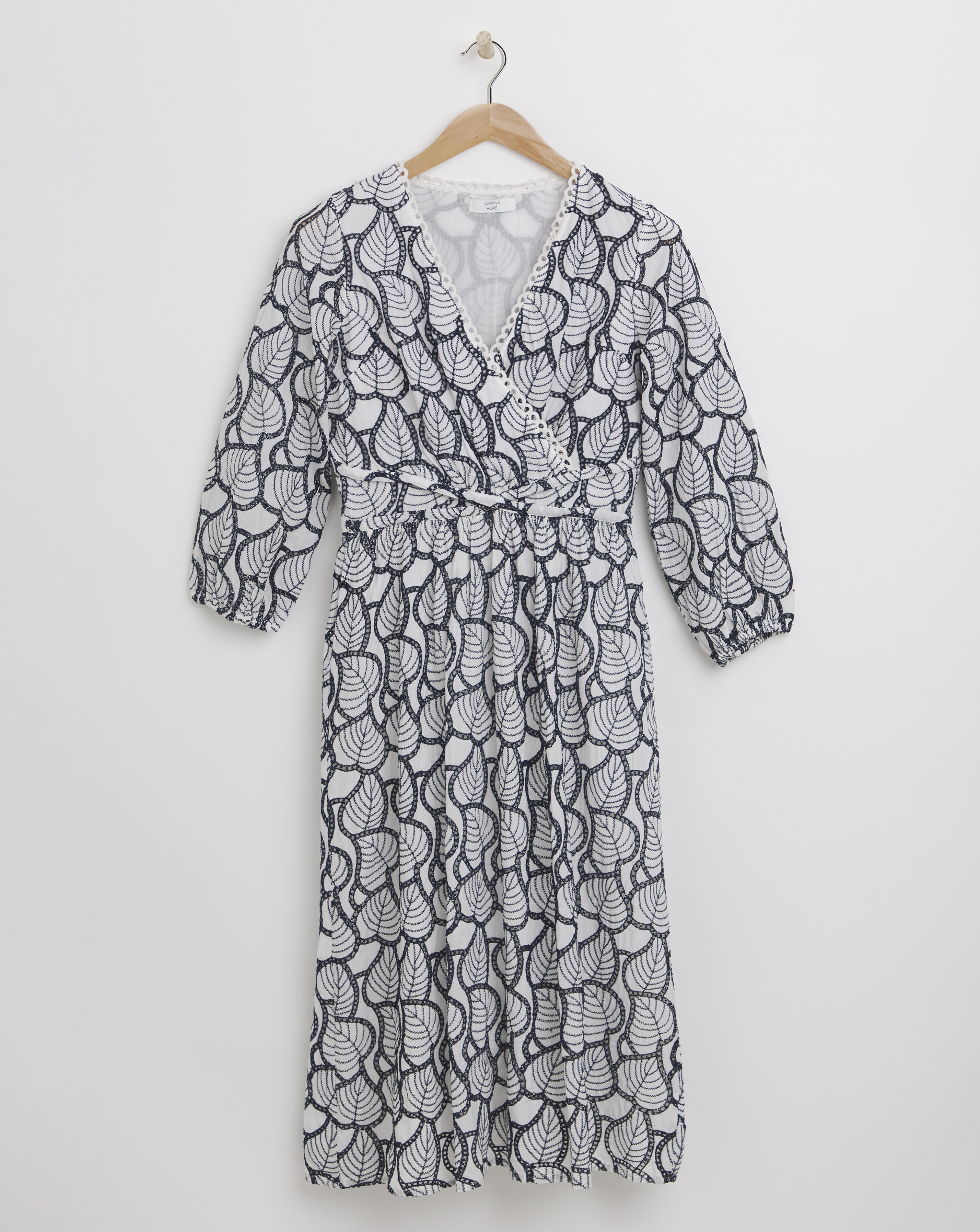 Joanna Hope Broderie Leaf Midi Dress