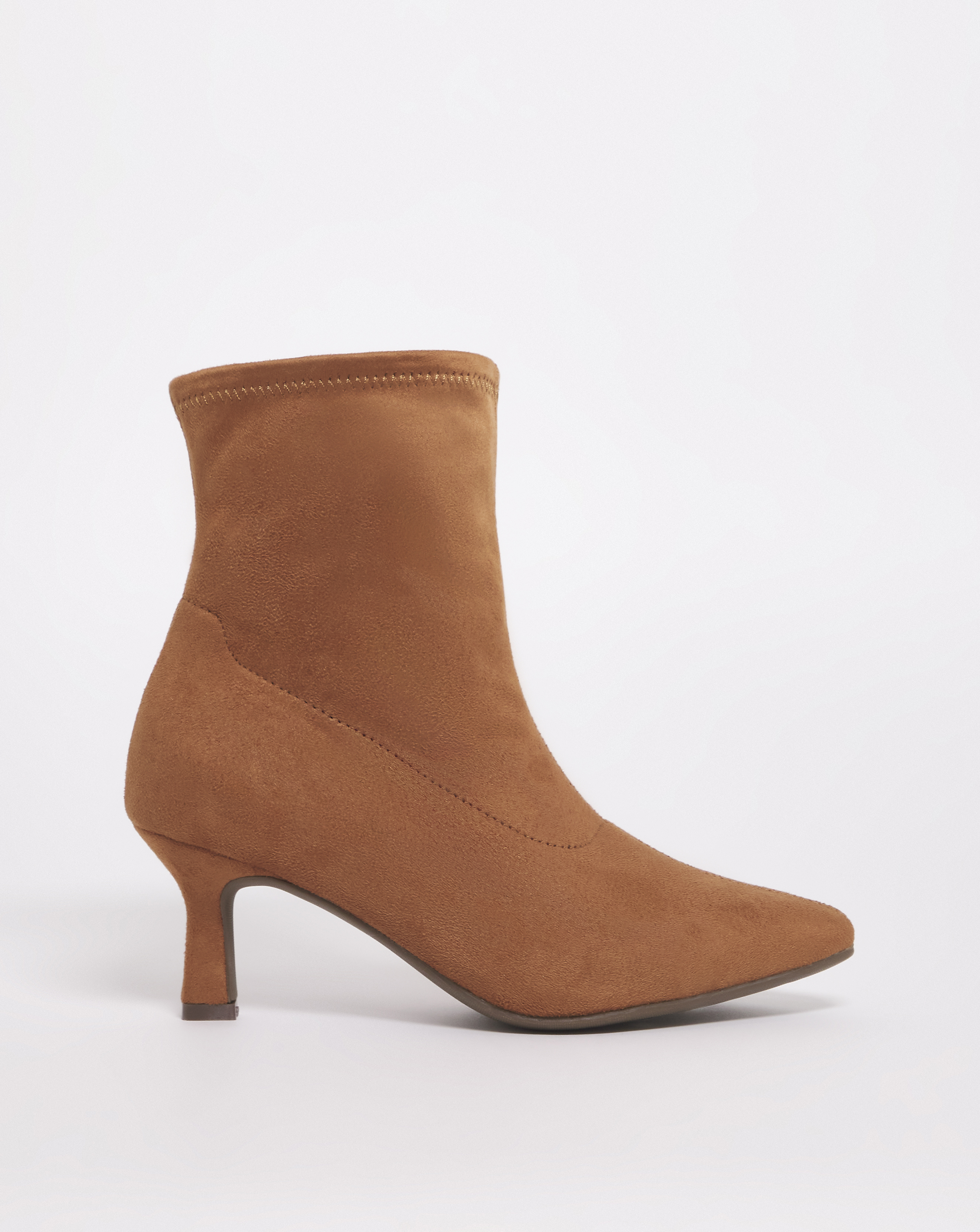 Kitten Heel Sock Boot EEE Fit - Womens - Size 4 - Ankle Boots - Low Stiletto Heel